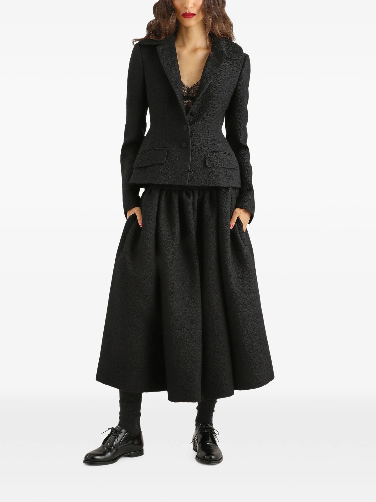button-down wool jacket