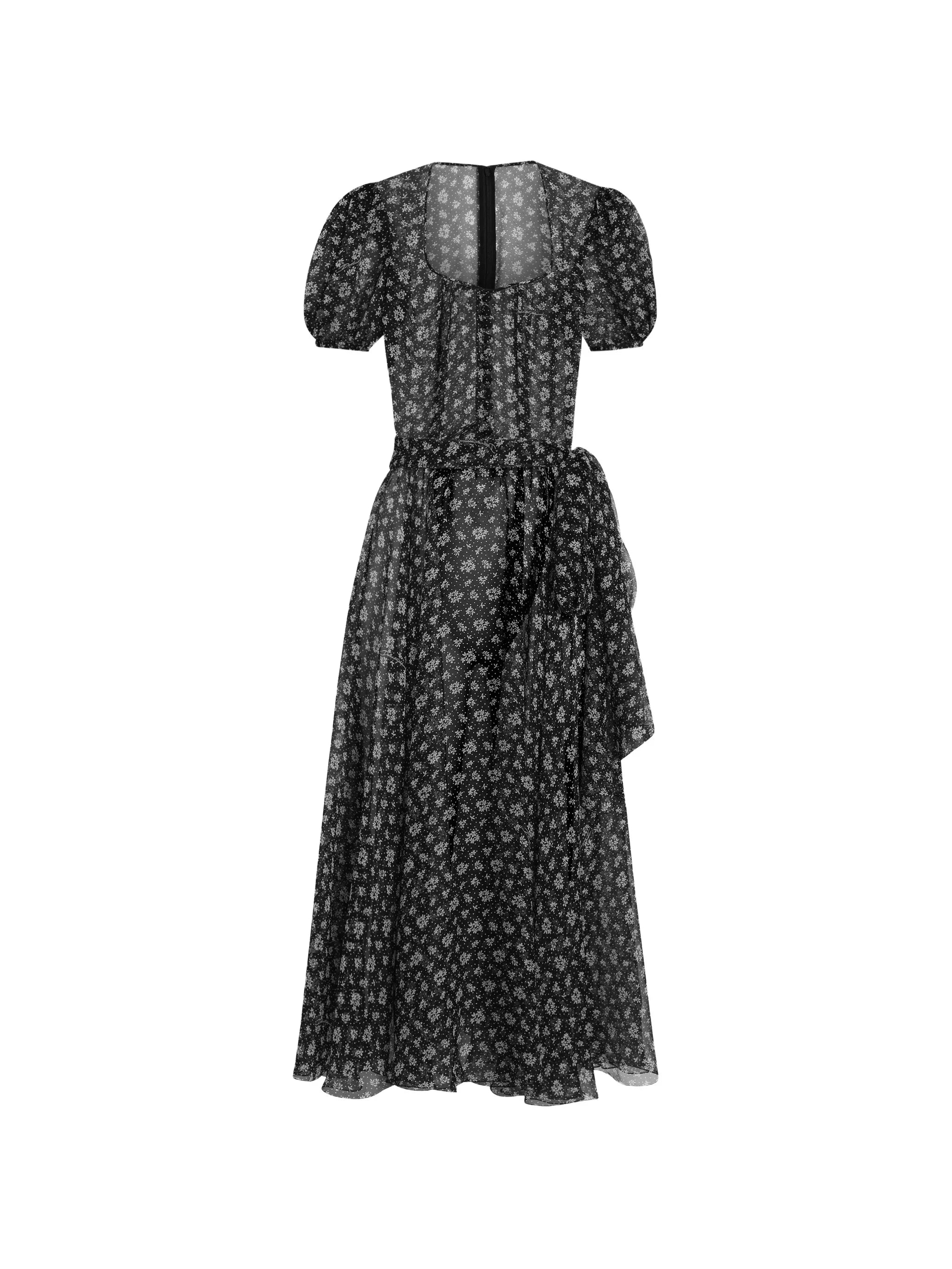 floral print chiffon dress