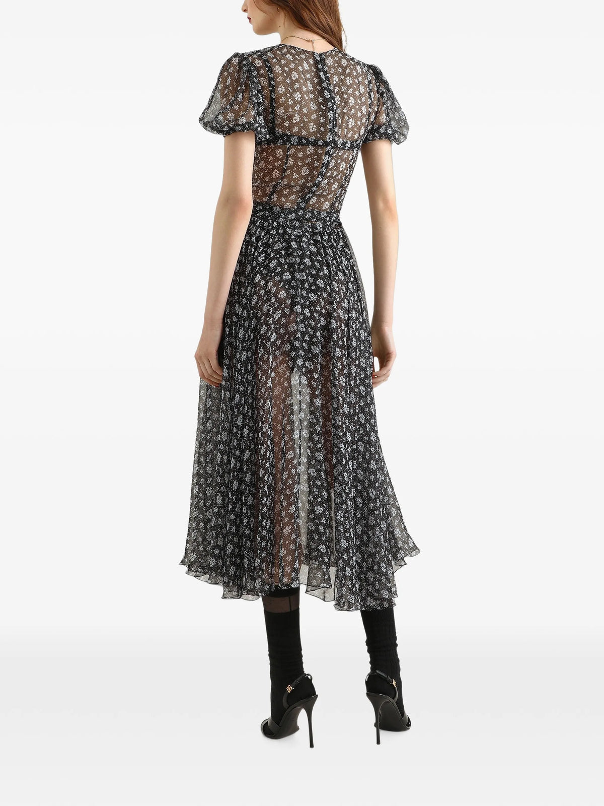 floral print chiffon dress