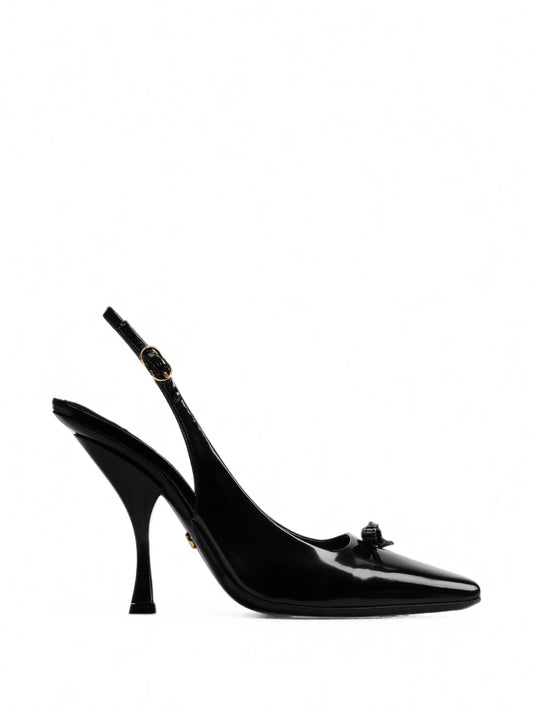 slingback calfskin heeled pumps