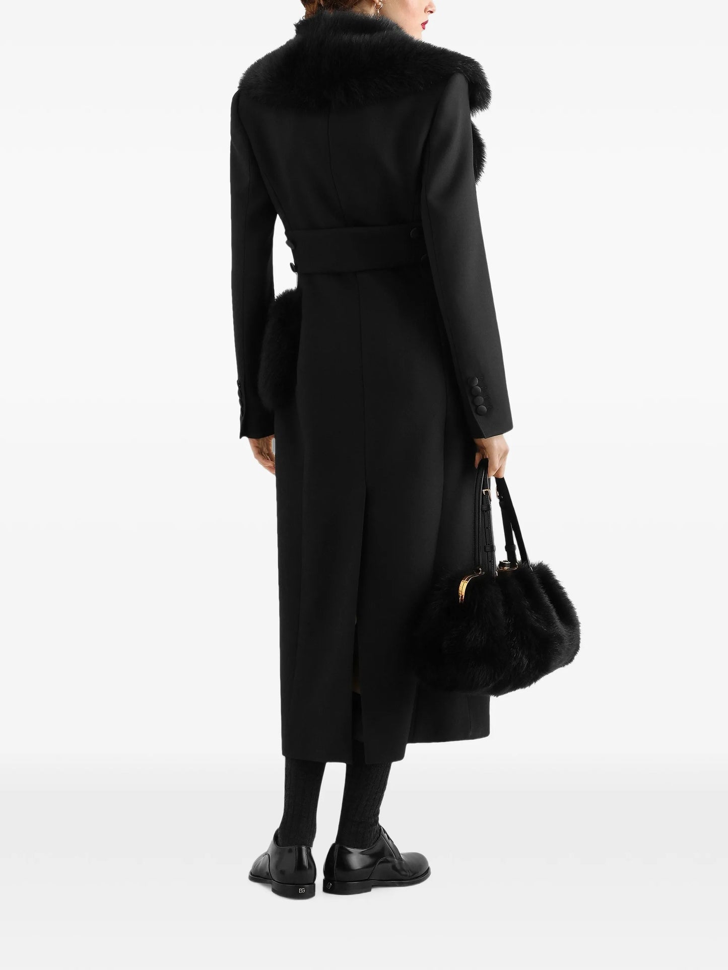 double-breasted wool gabardine coat