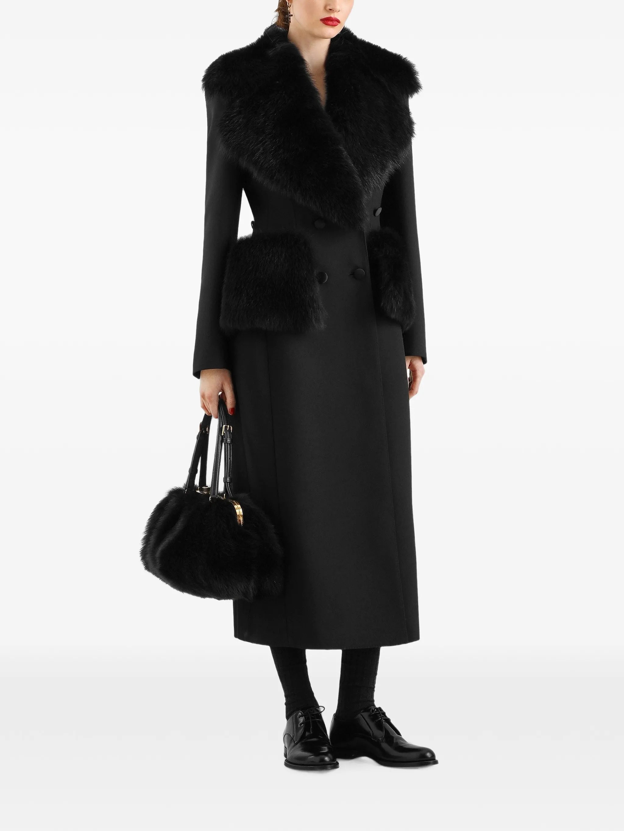 double-breasted wool gabardine coat