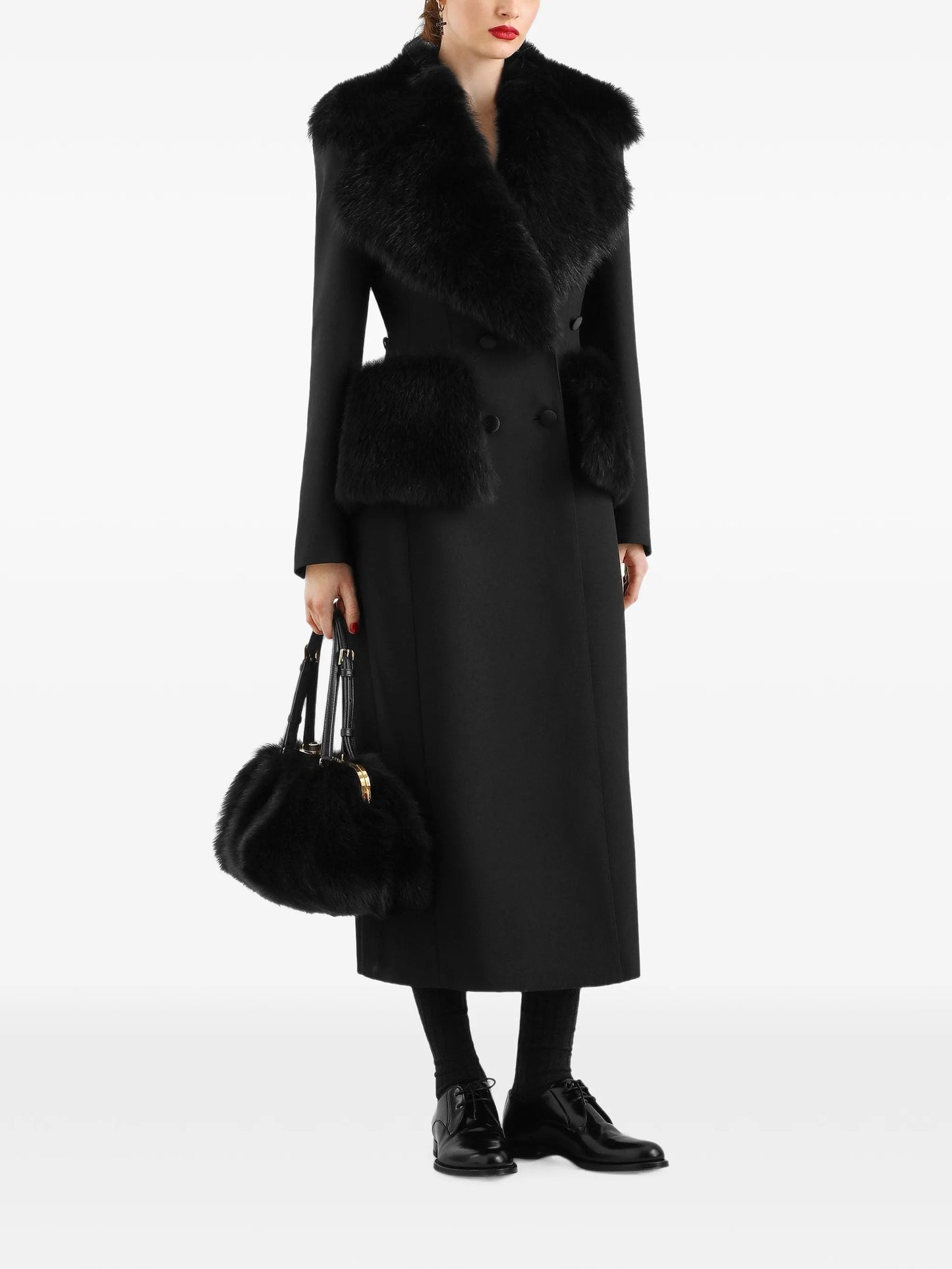 double-breasted wool gabardine coat