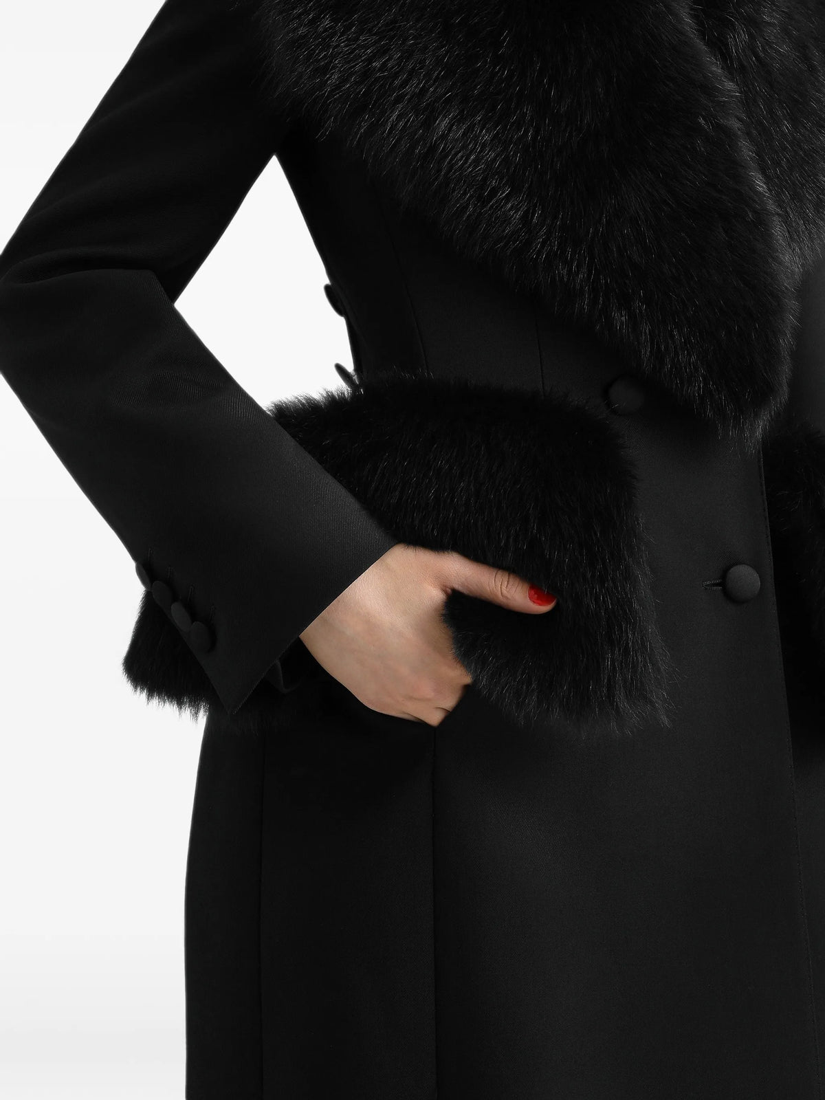 double-breasted wool gabardine coat