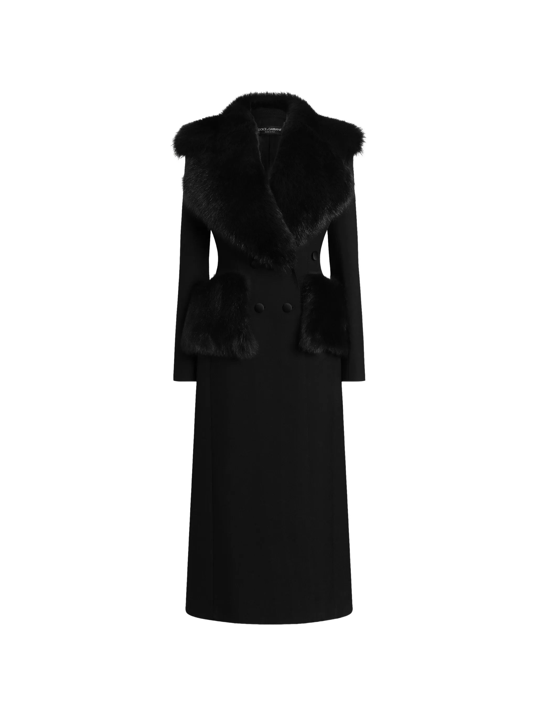 double-breasted wool gabardine coat