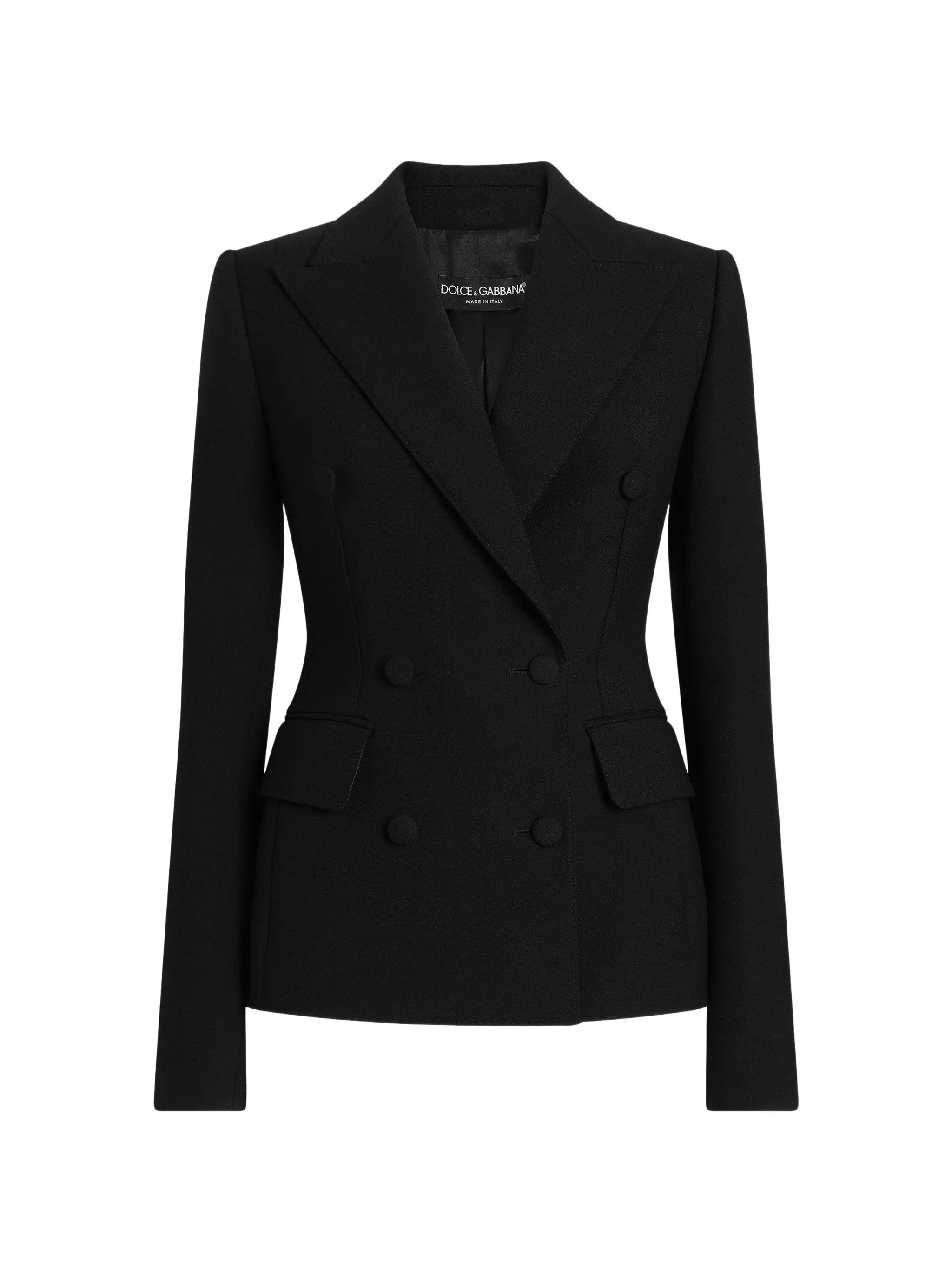 double-breasted jacket in double wool crêpe