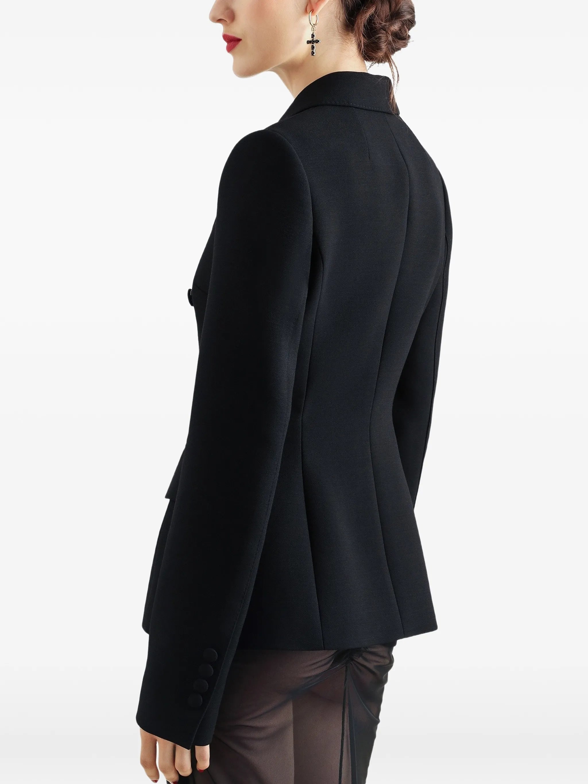 double-breasted jacket in double wool crêpe