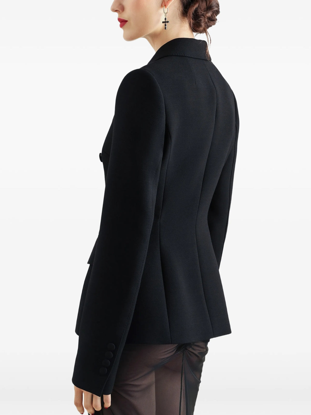 double-breasted jacket in double wool crêpe