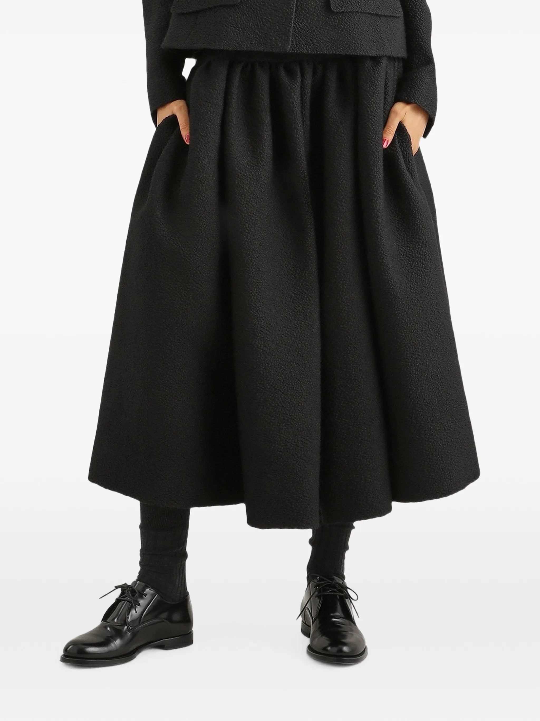 wool midi skirt