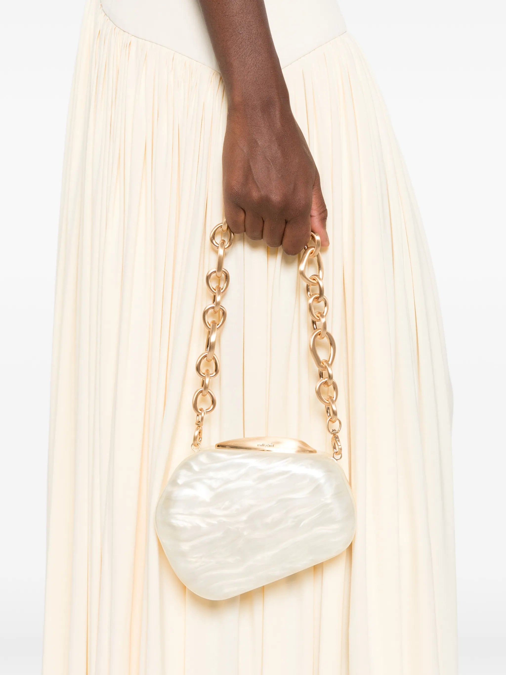 Althea marble-effect clutch bag