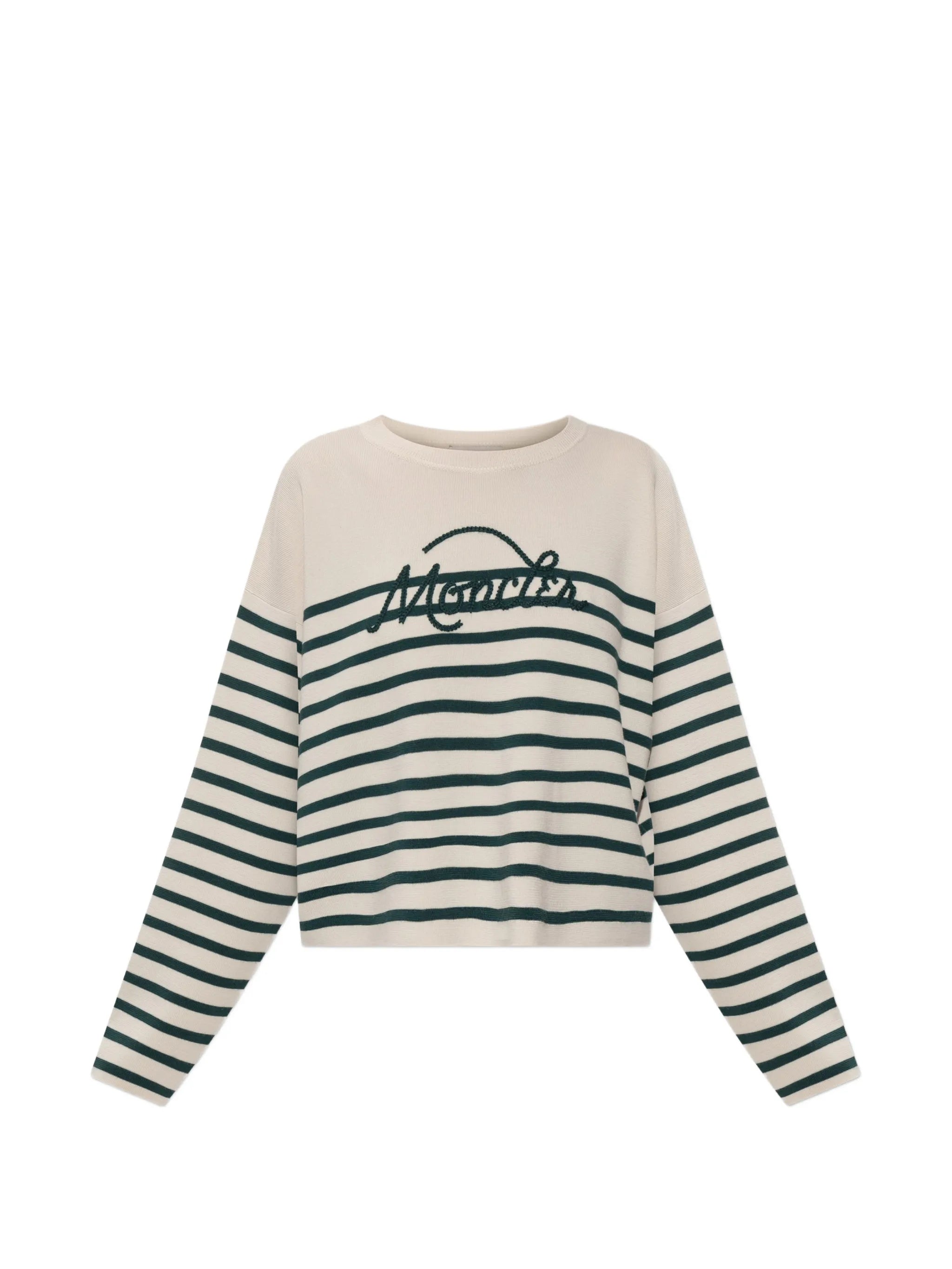 logo-embroidered striped sweater
