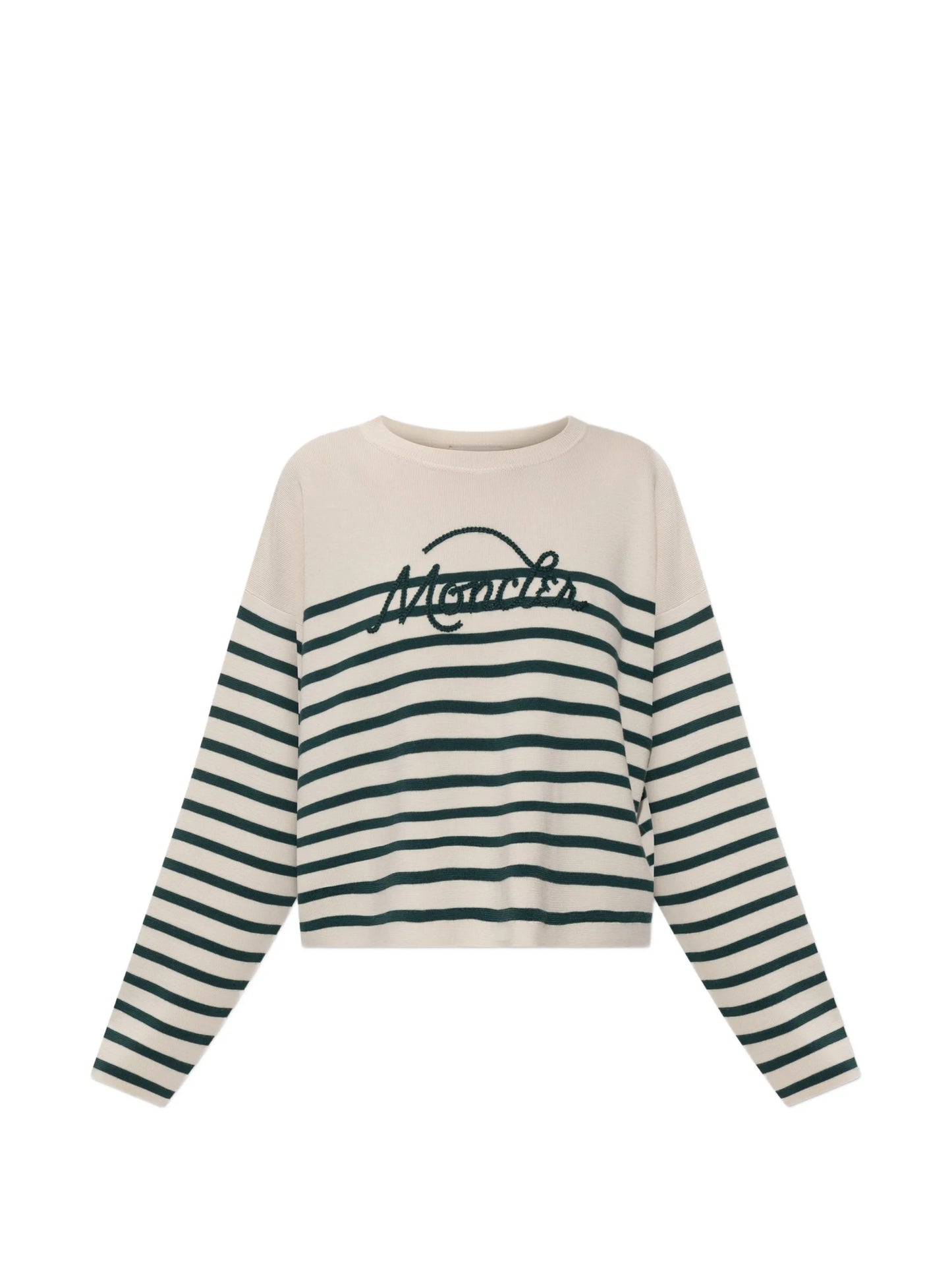 logo-embroidered striped sweater
