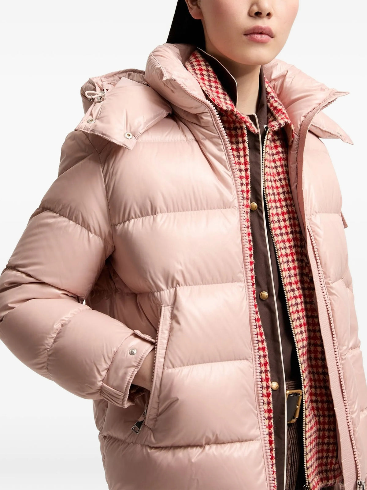 Maire hooded short down jacket