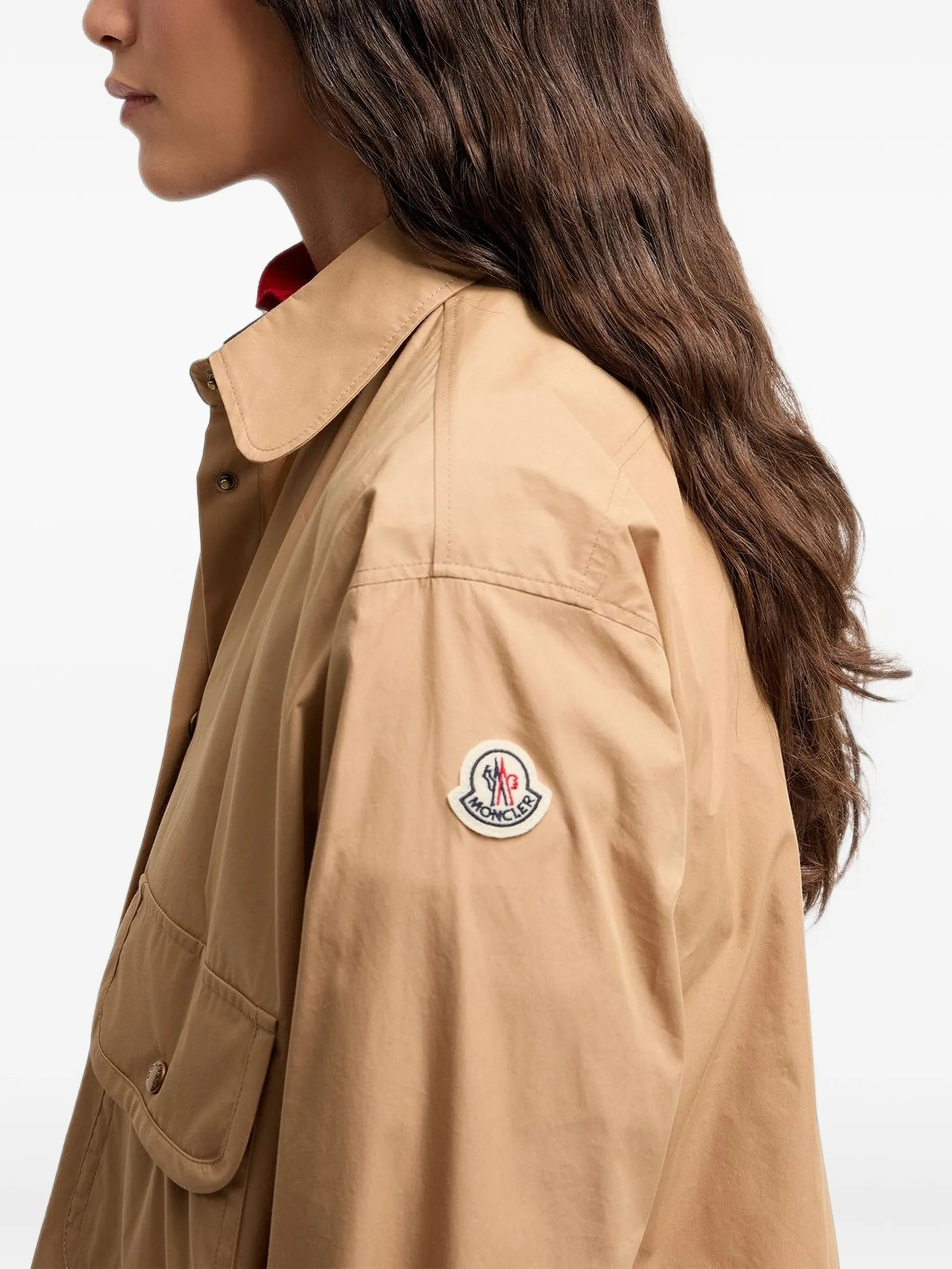cotton blend hooded shirt jacket