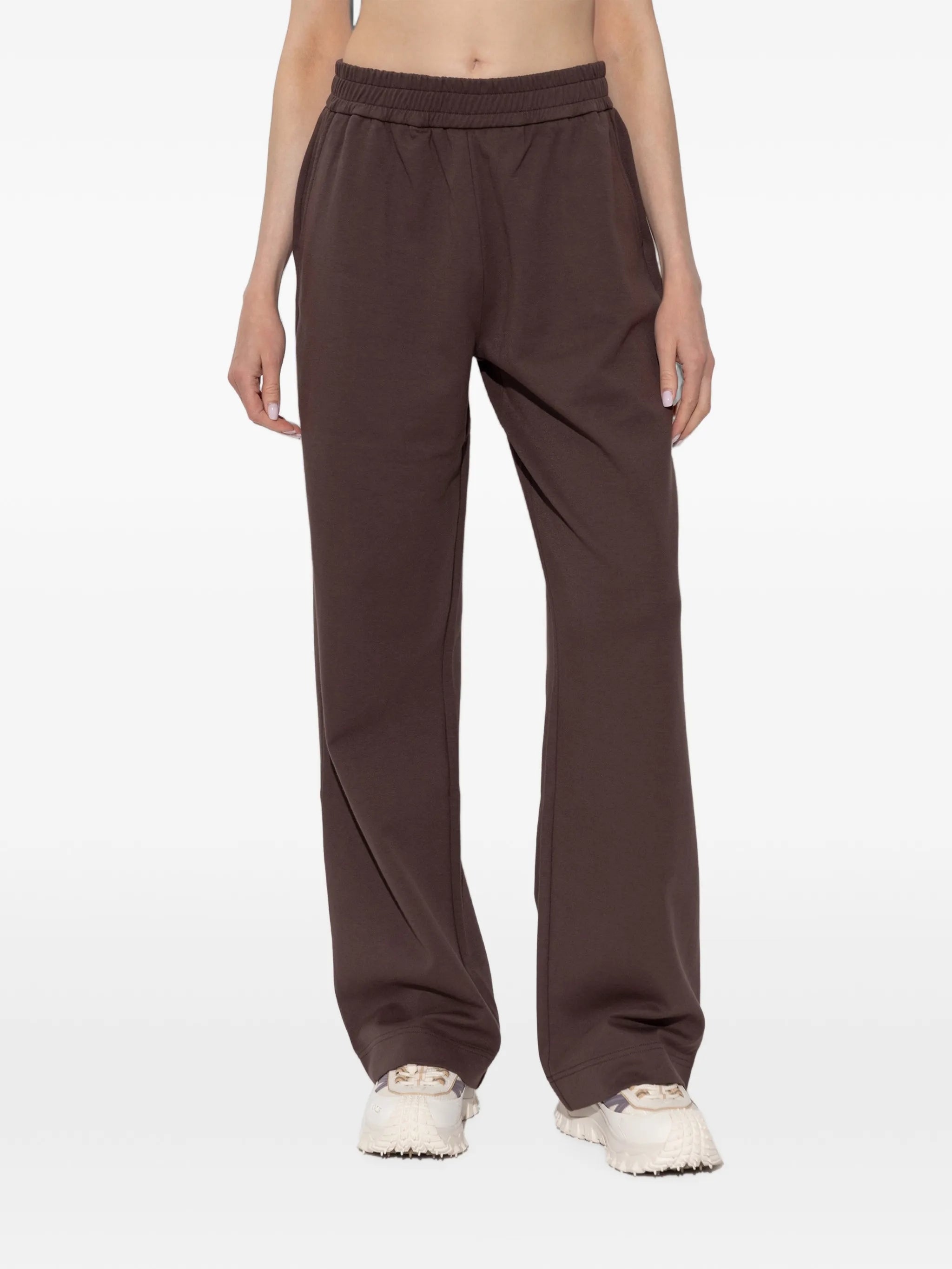 logo-patch wide-leg track trousers