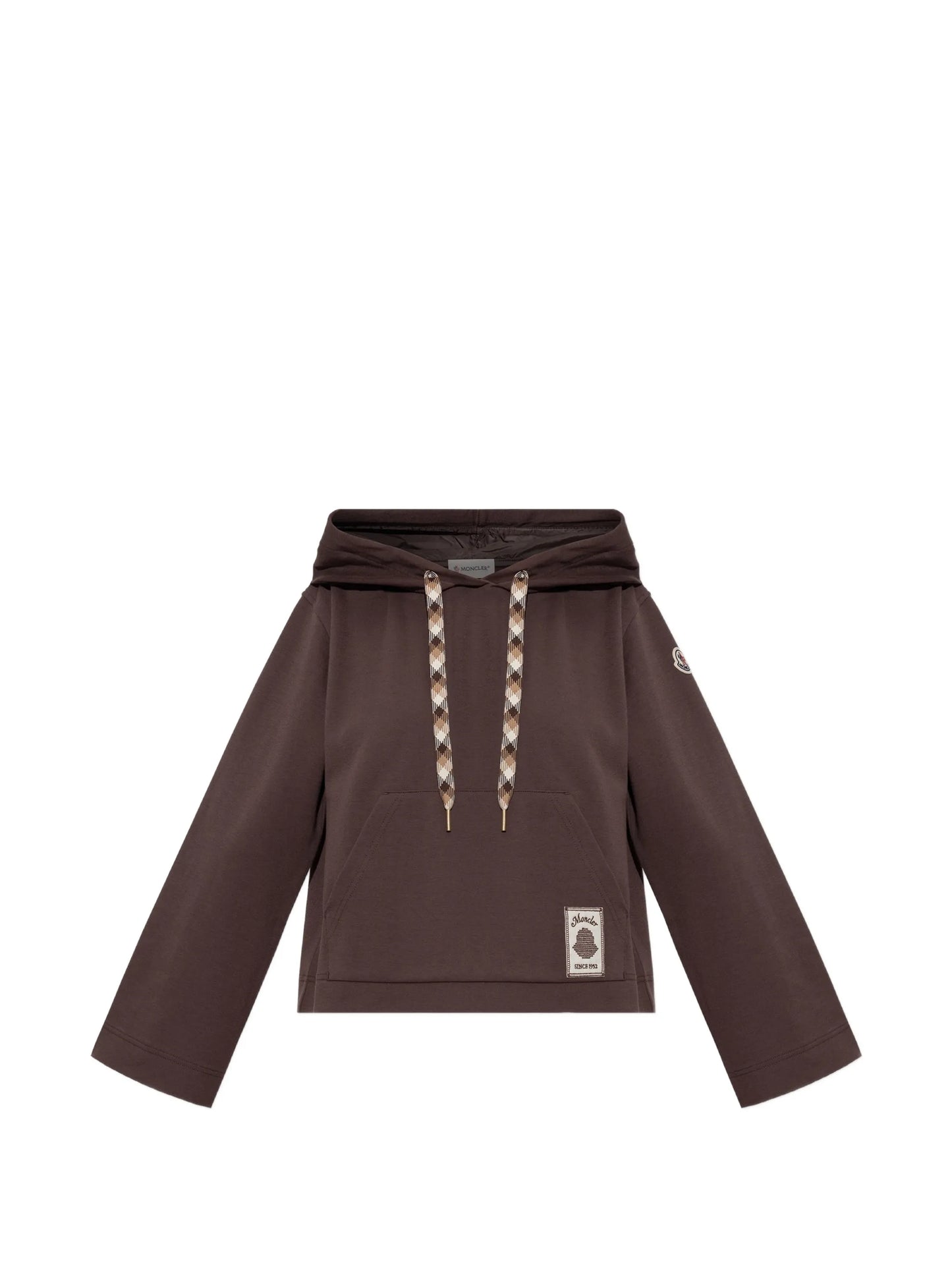 logo-patch drawstring hoodie
