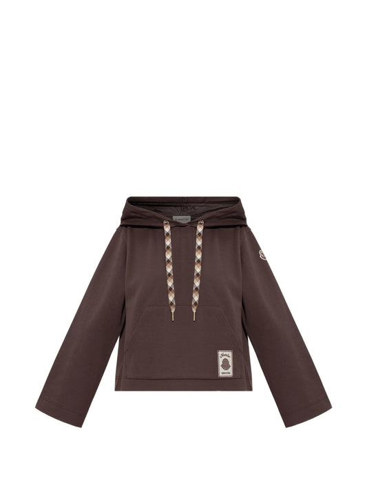 logo-patch drawstring hoodie