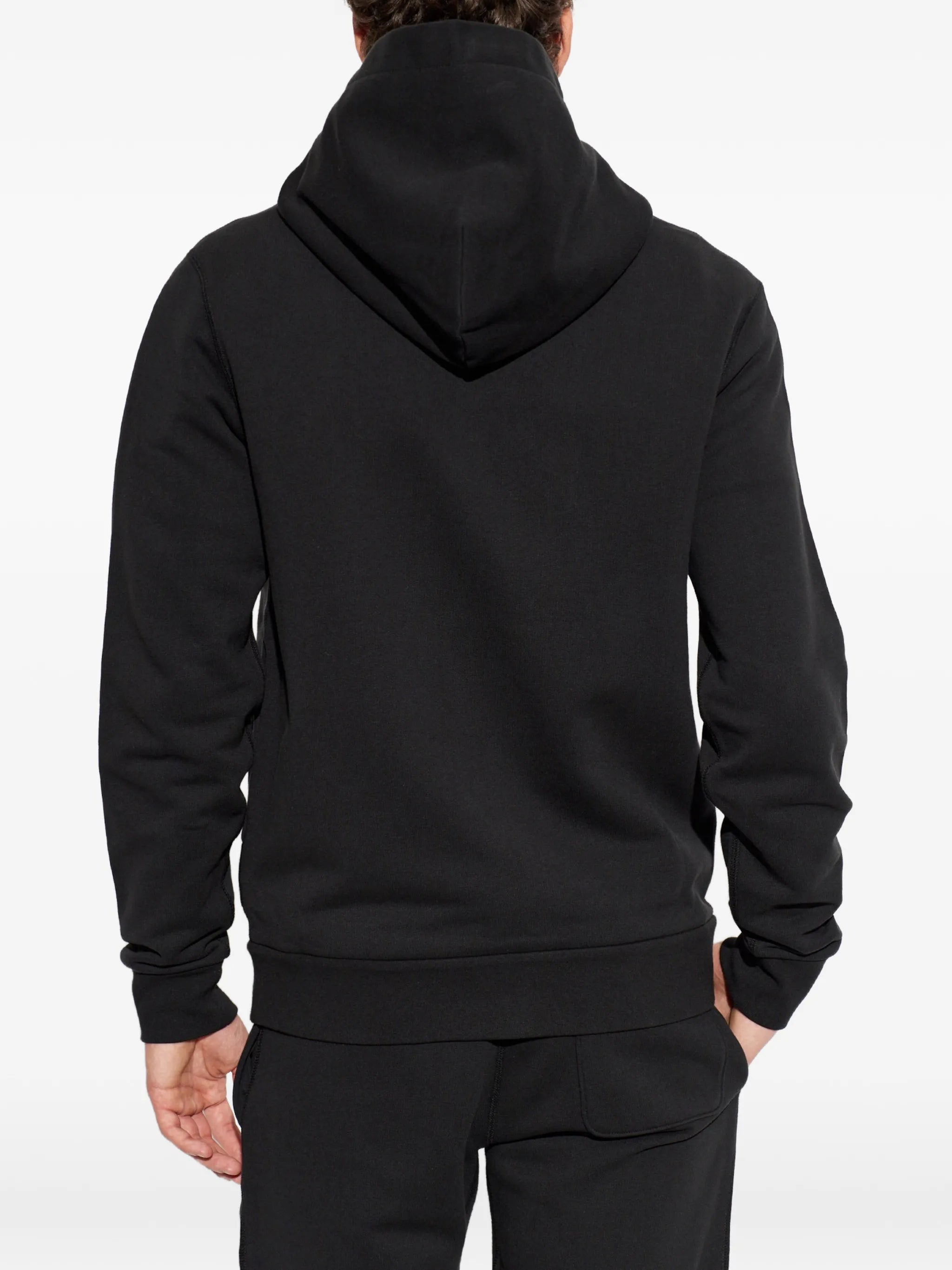 sketched logo zip-up cotton hoodie