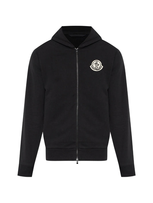 logo-patch zip-up hoodie
