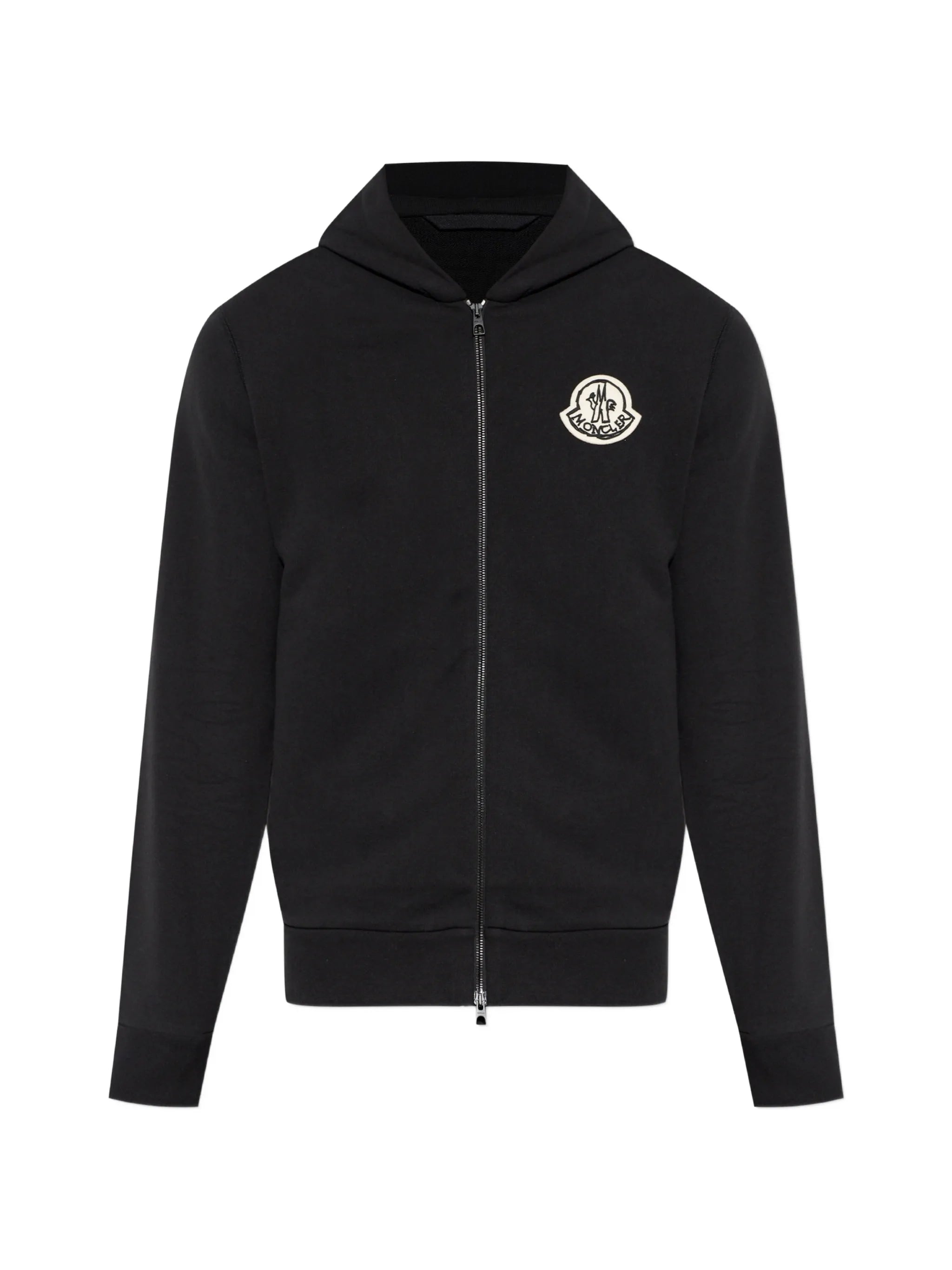 logo-patch zip-up hoodie