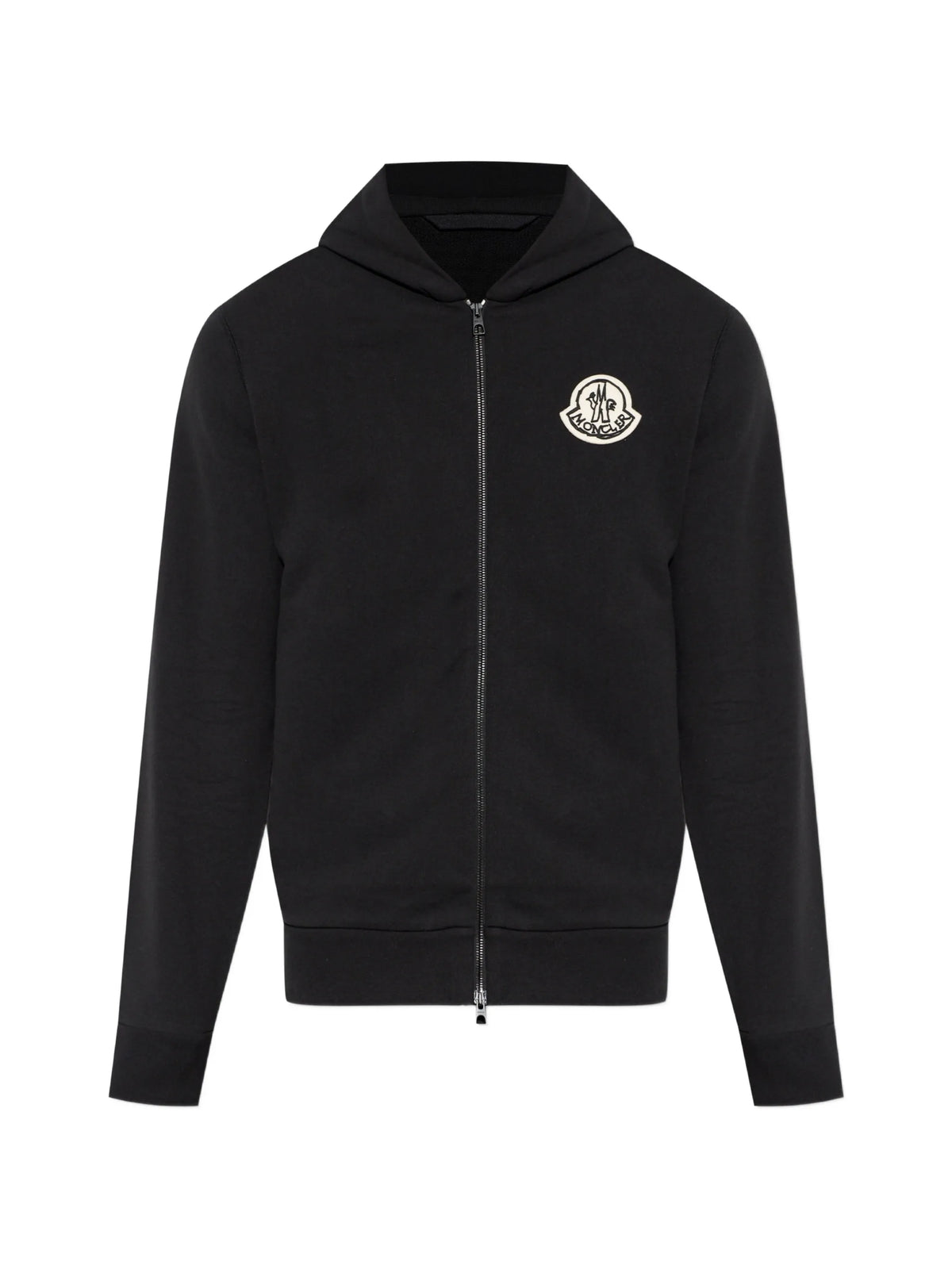 sketched logo zip-up cotton hoodie