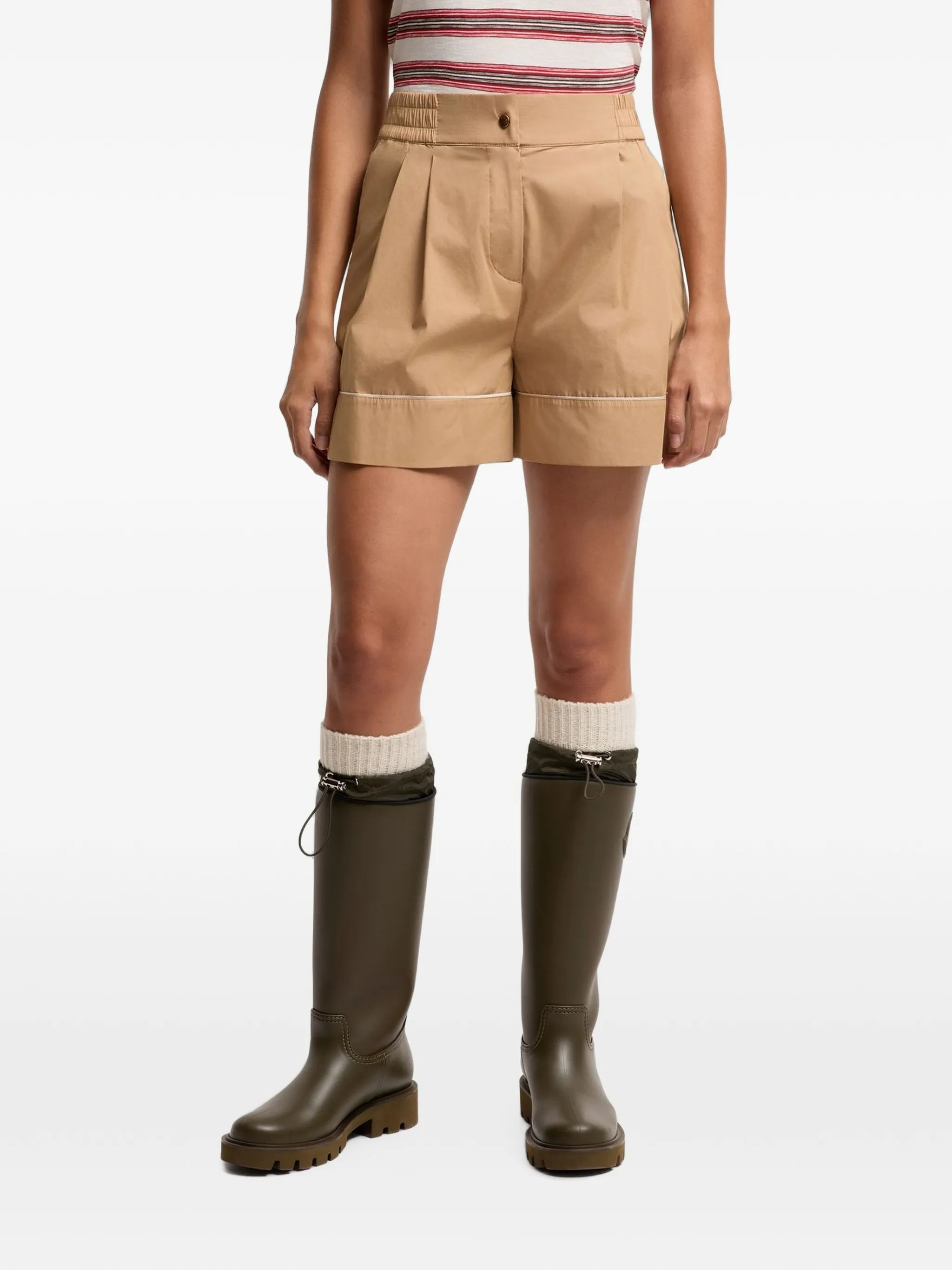 tailored cotton blend shorts