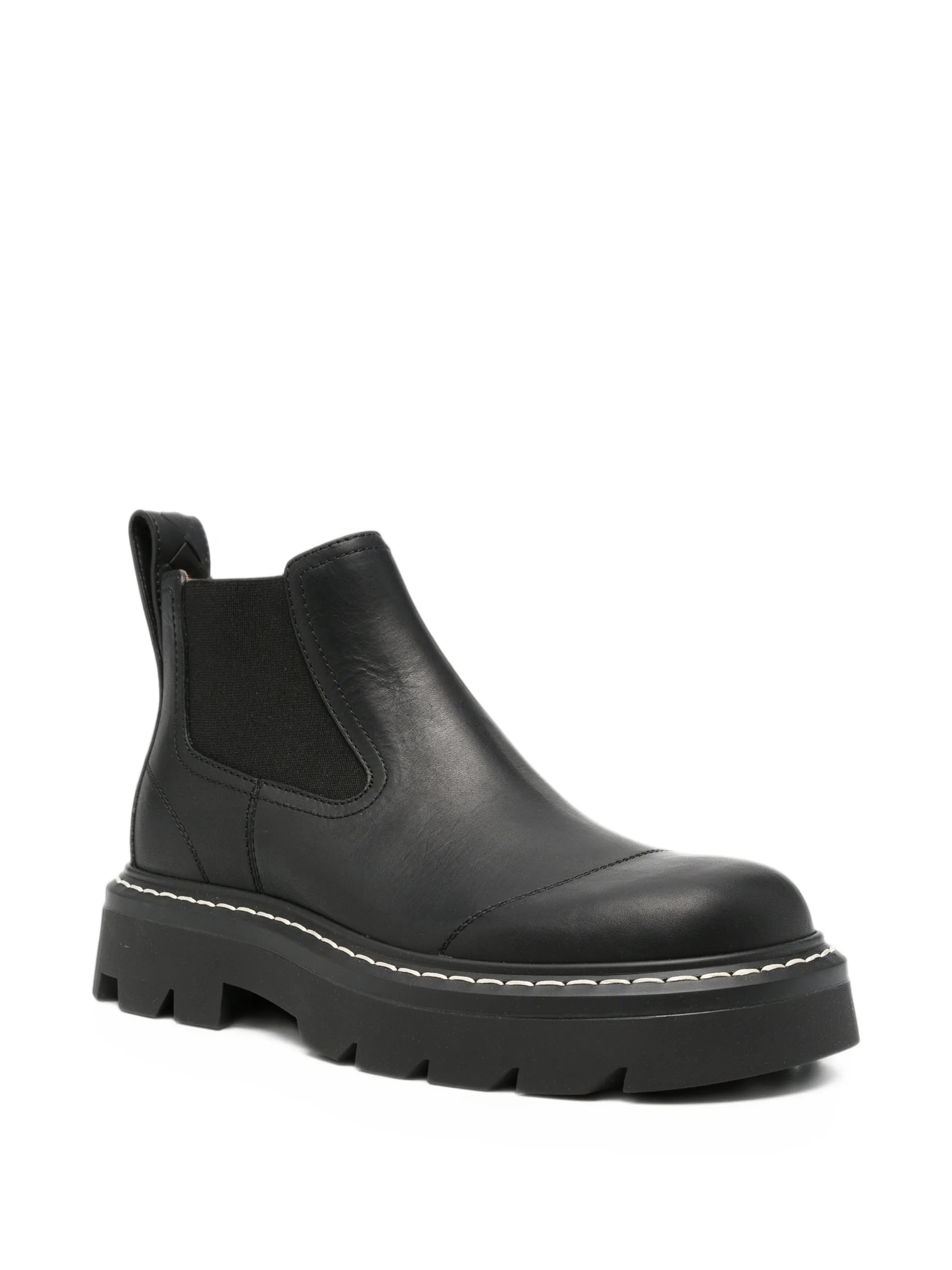 Military leather ankle boots