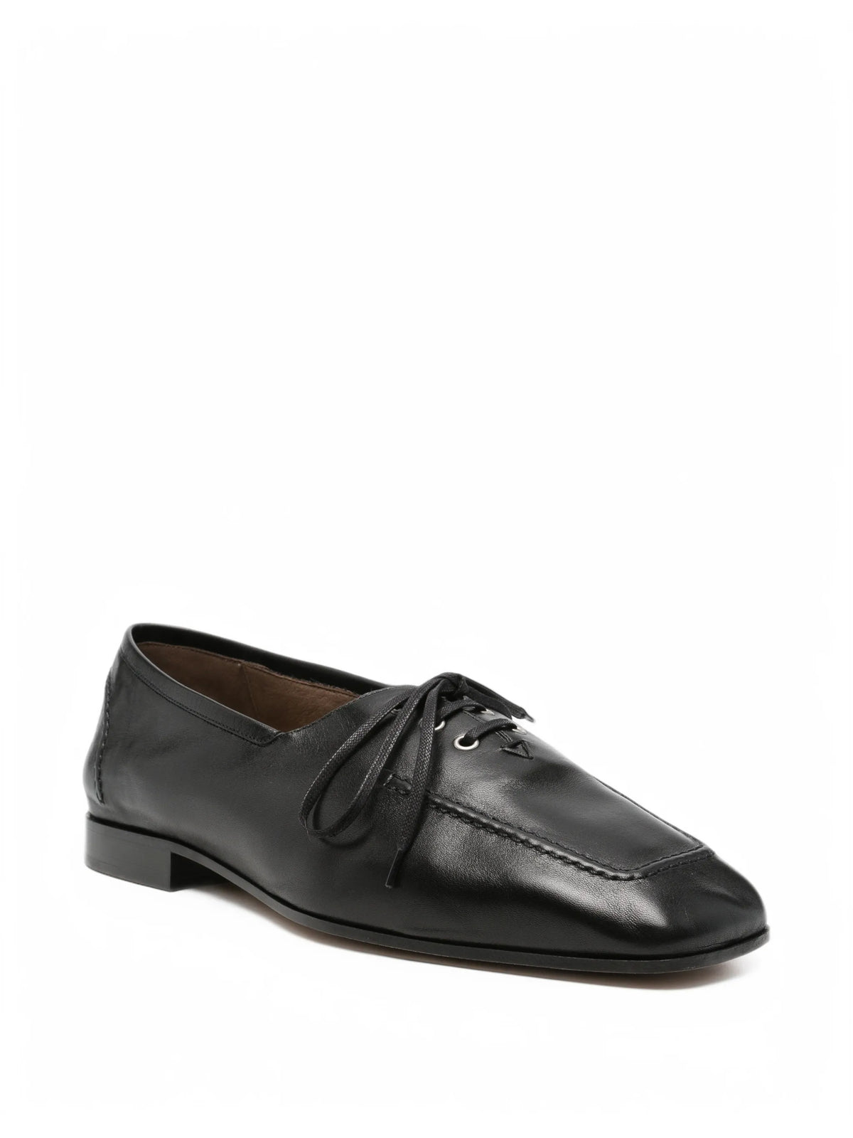 crinkled-nappa lace-up loafers