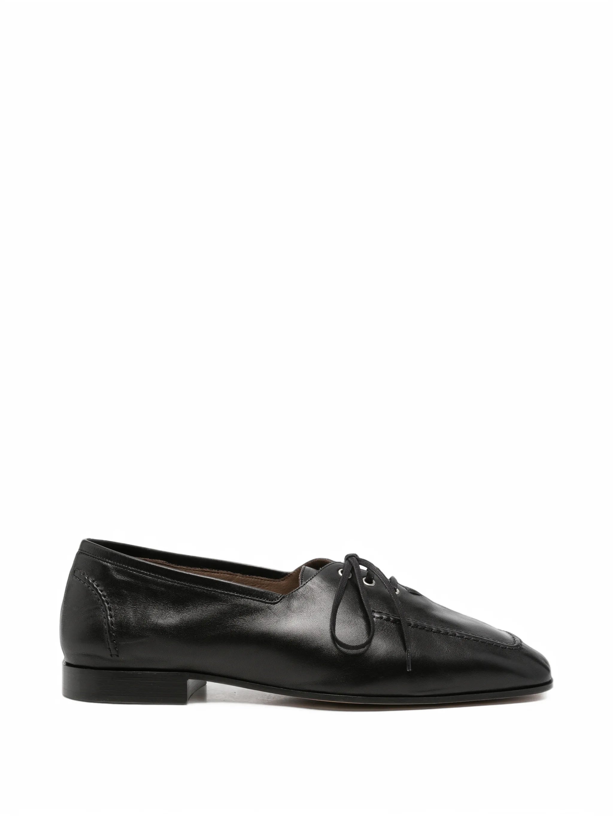 crinkled-nappa lace-up loafers