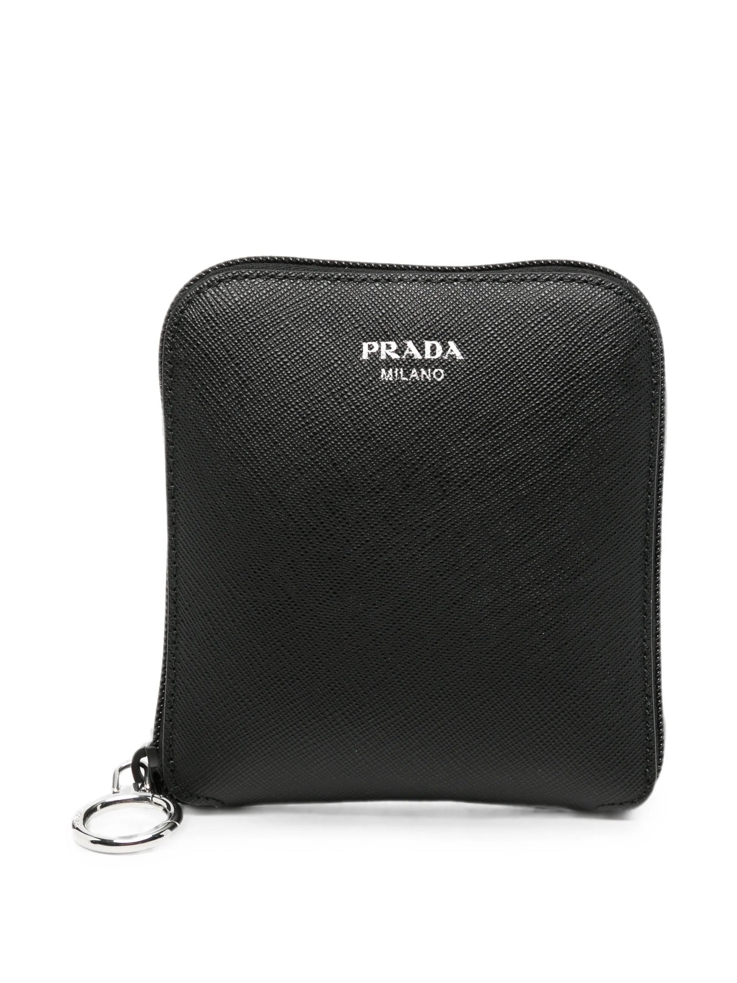 Saffiano leather pendant with Re-Nylon tote bag
