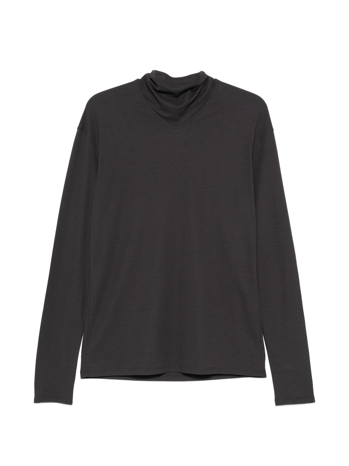 long-sleeve scarf top in silky jersey crepe