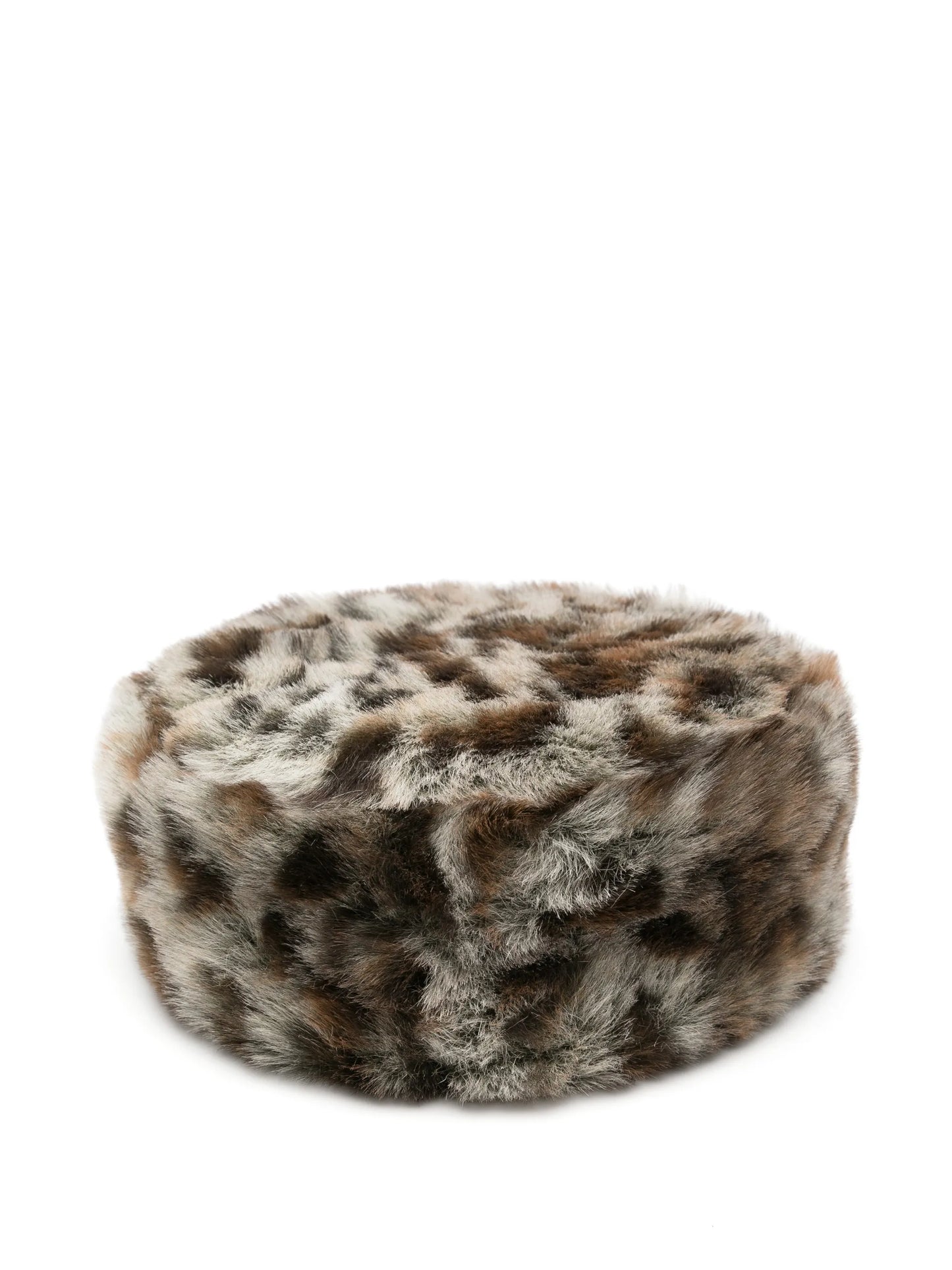 leopard-print faux-fur hat