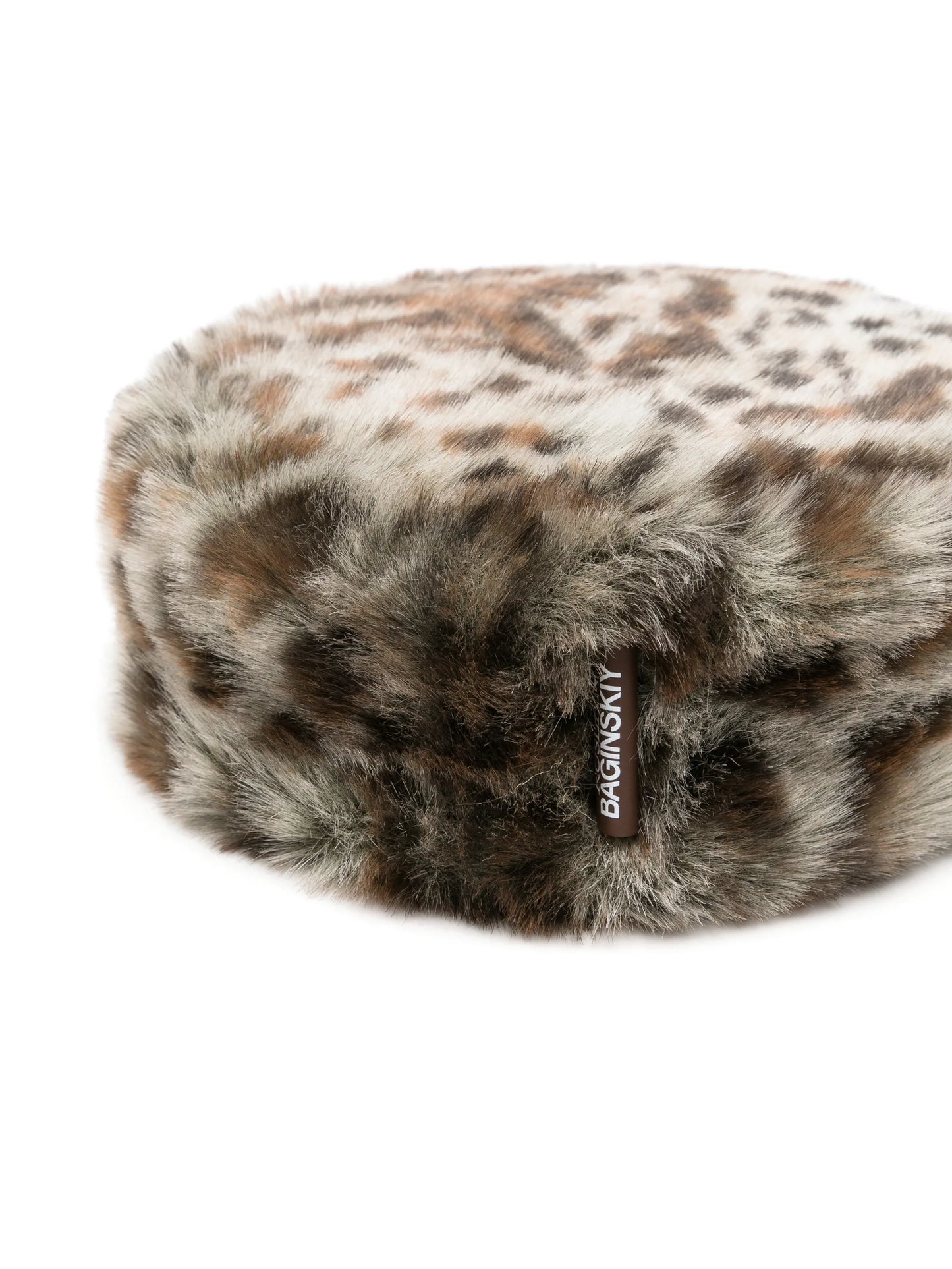leopard-print faux-fur hat