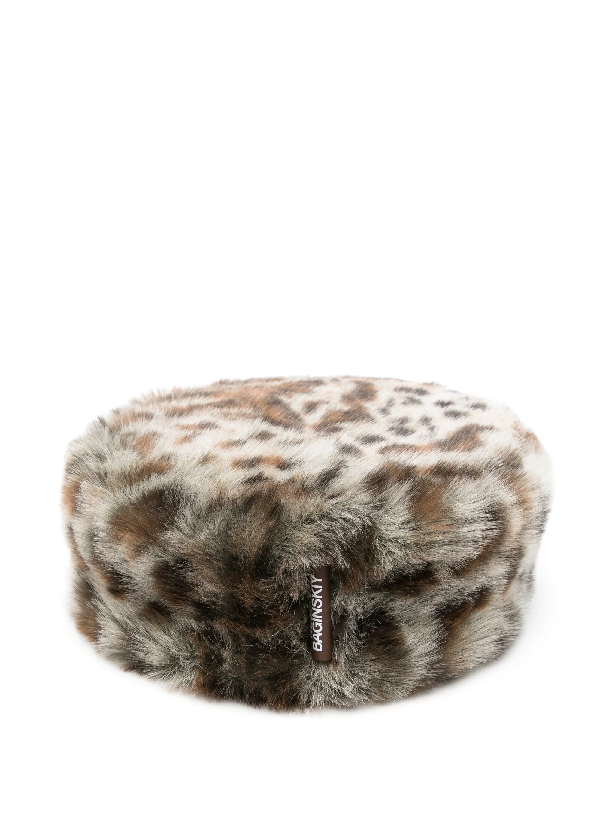 leopard-print faux-fur hat