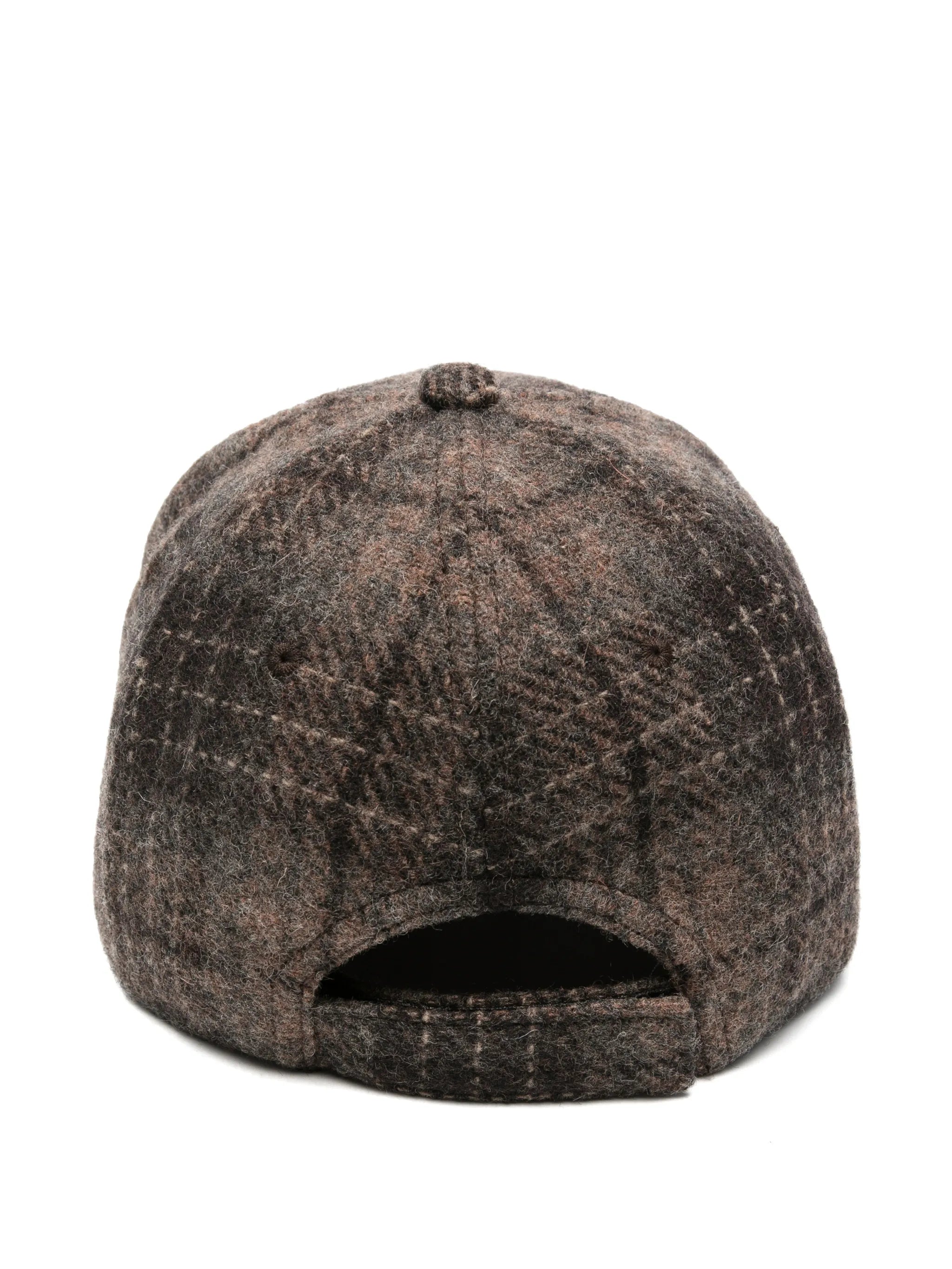 check-pattern monogram-embroidered baseball cap