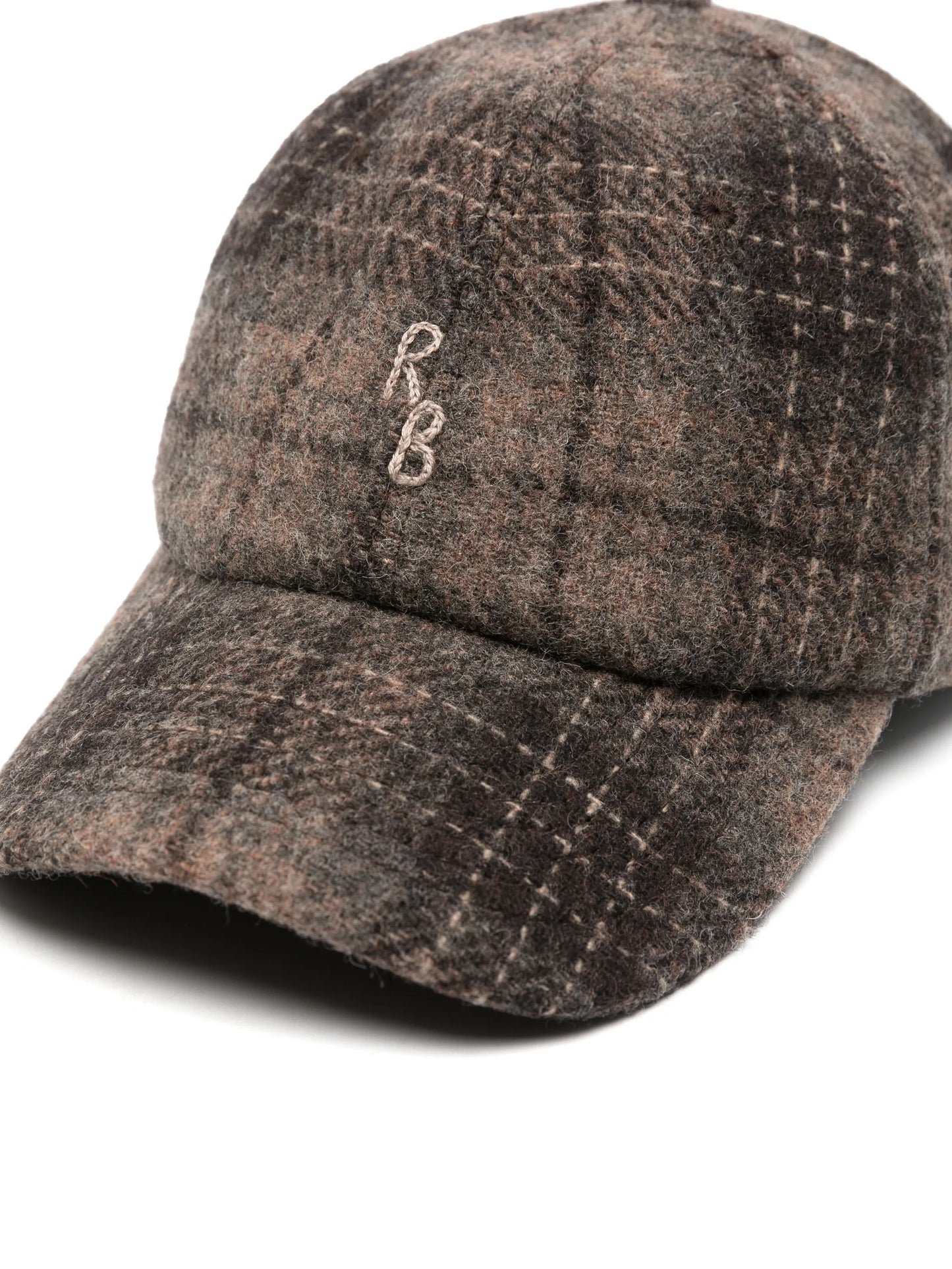 check-pattern monogram-embroidered baseball cap