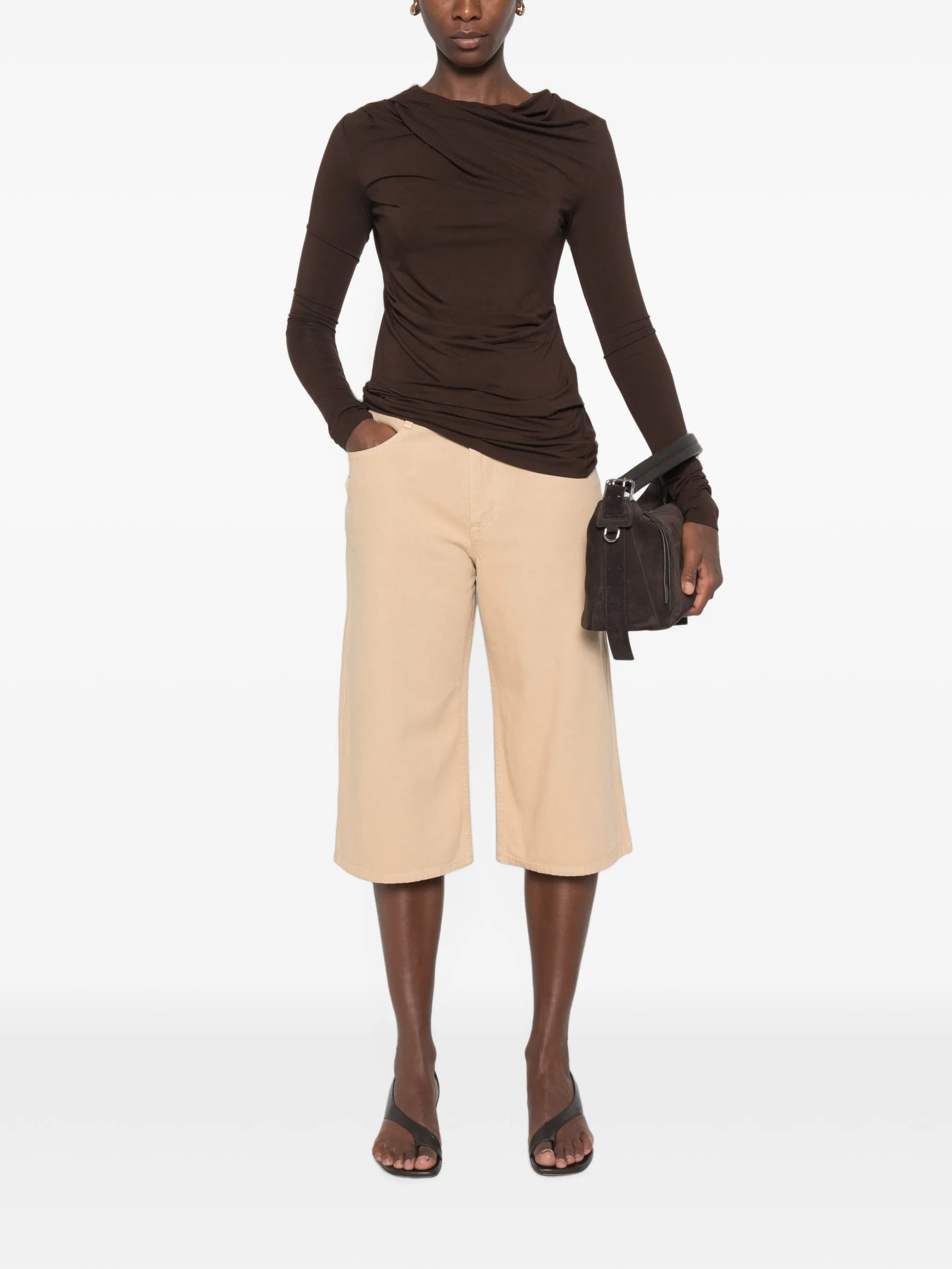 five-pocket bermuda shorts in heavy garment-dyed broken twill