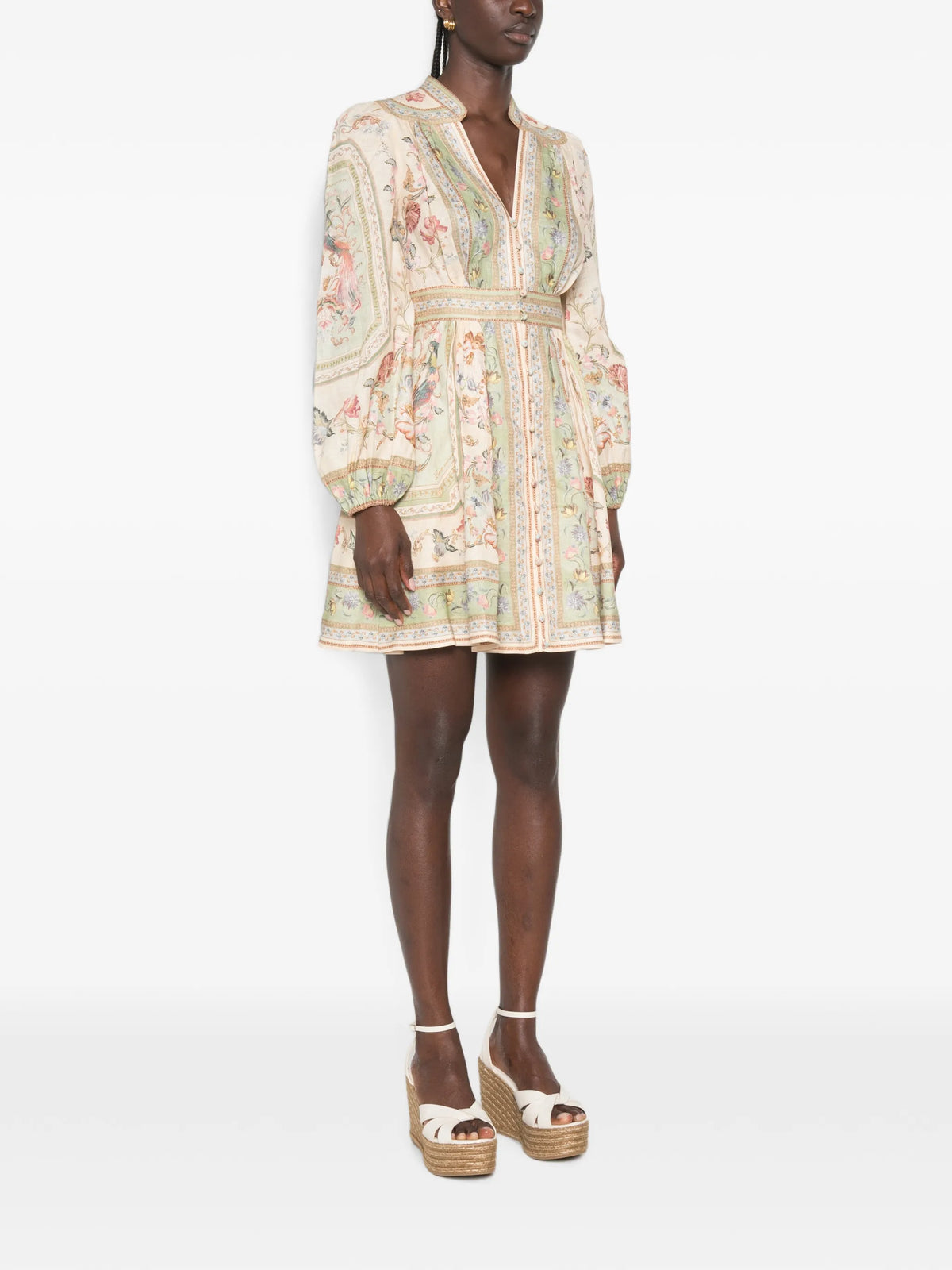 Roselight floral-print mini dress