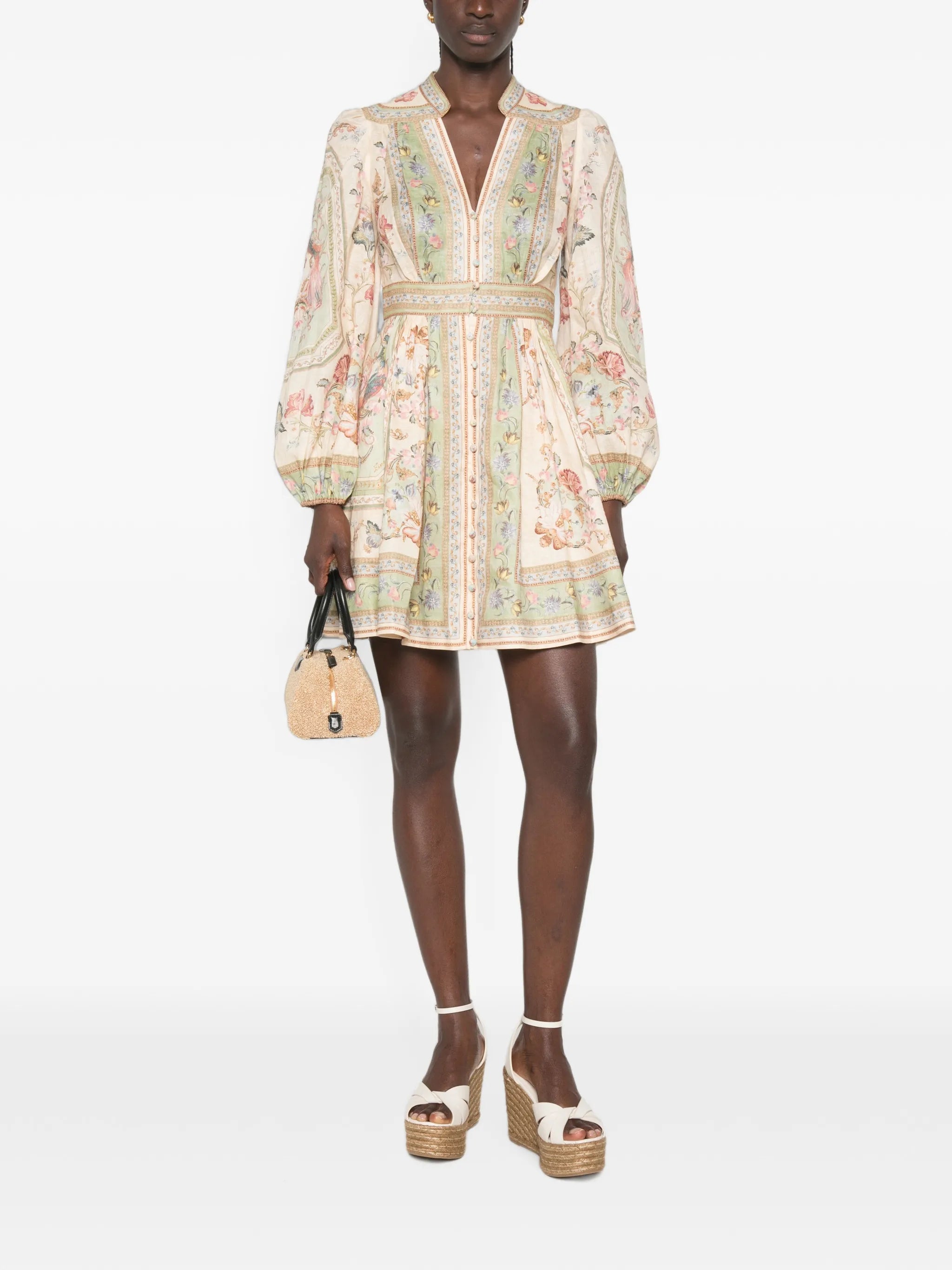 Roselight floral-print mini dress