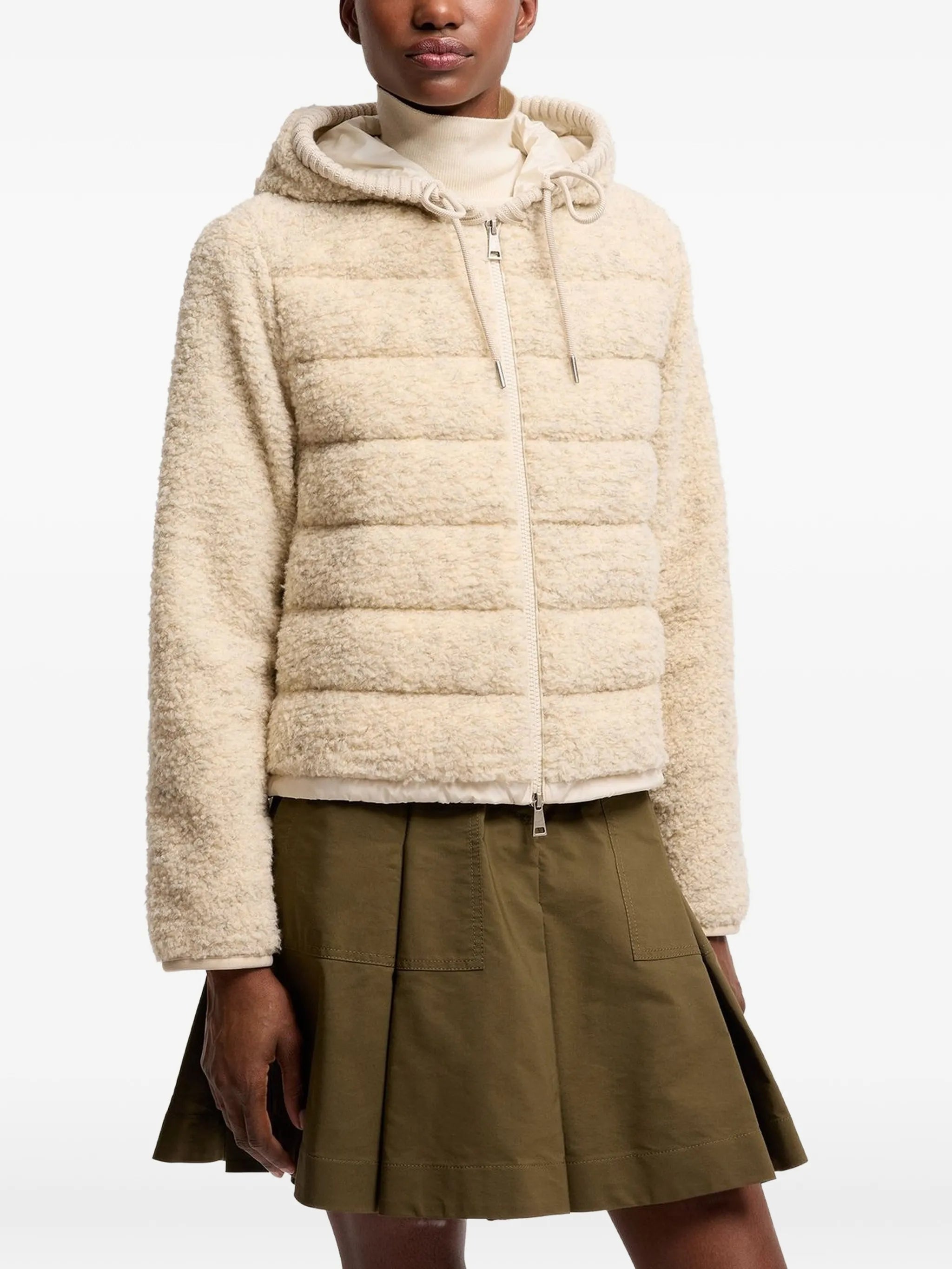 Teddy quilted fleece-texture jacket