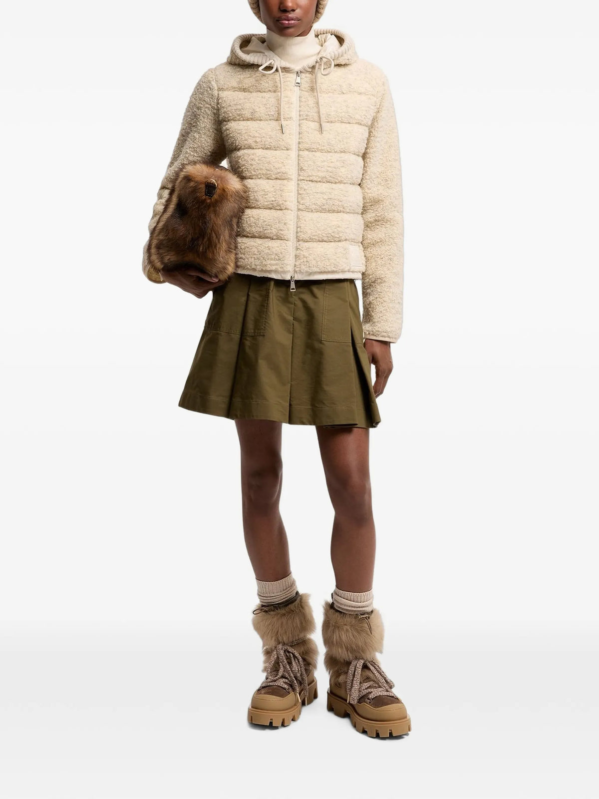 Teddy quilted fleece-texture jacket