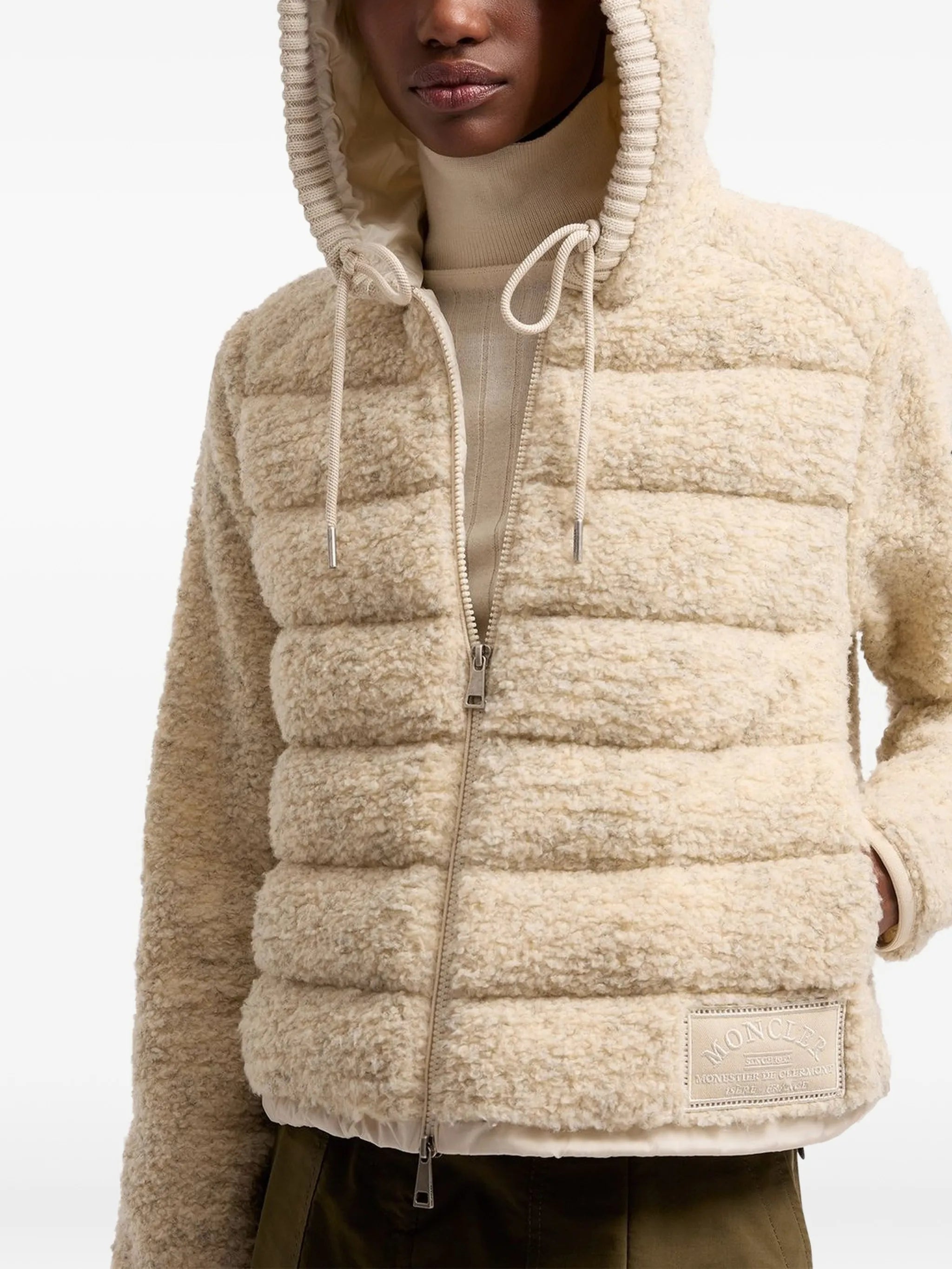 Teddy quilted fleece-texture jacket