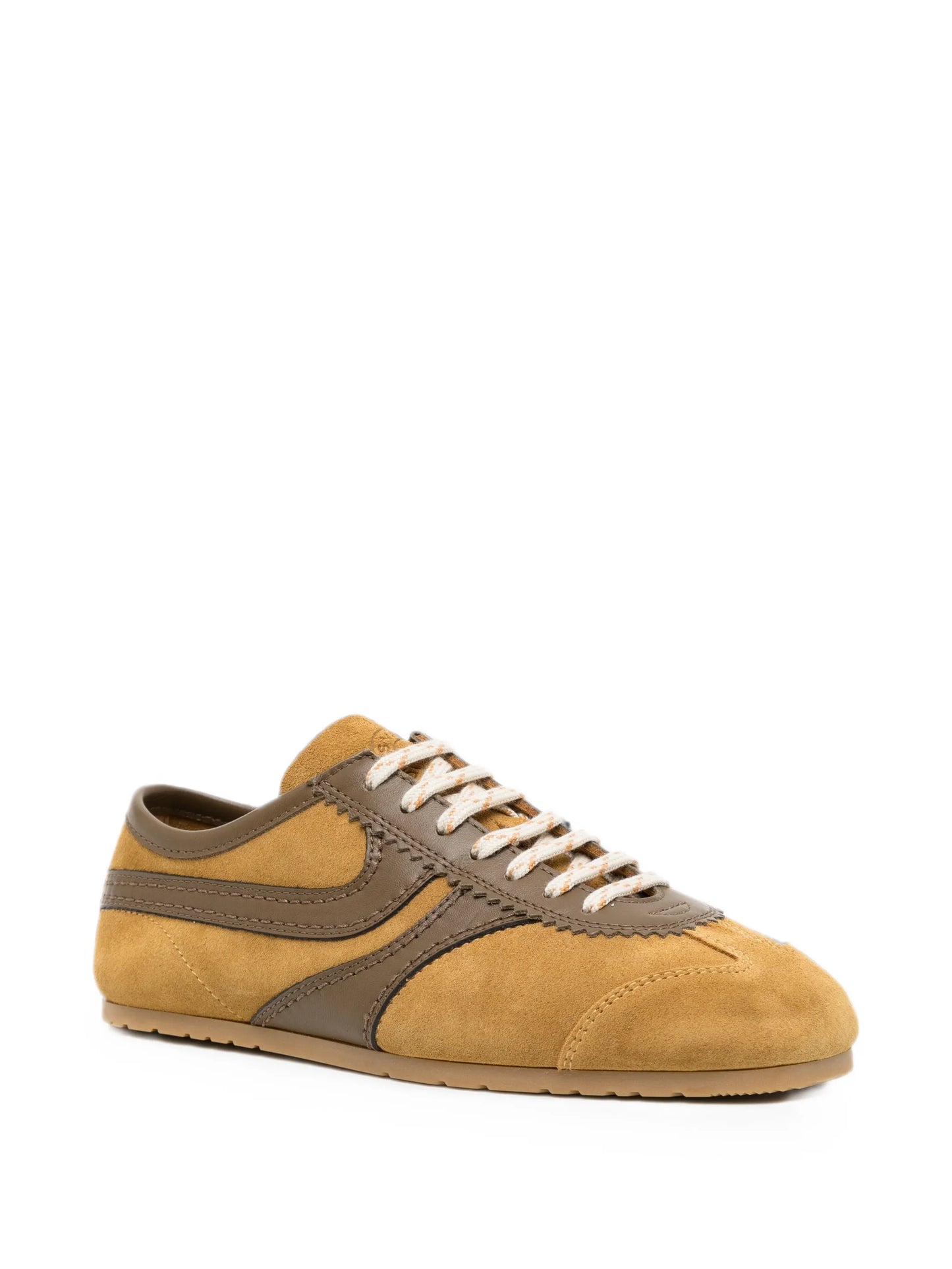 leather trimmed suede sneakers