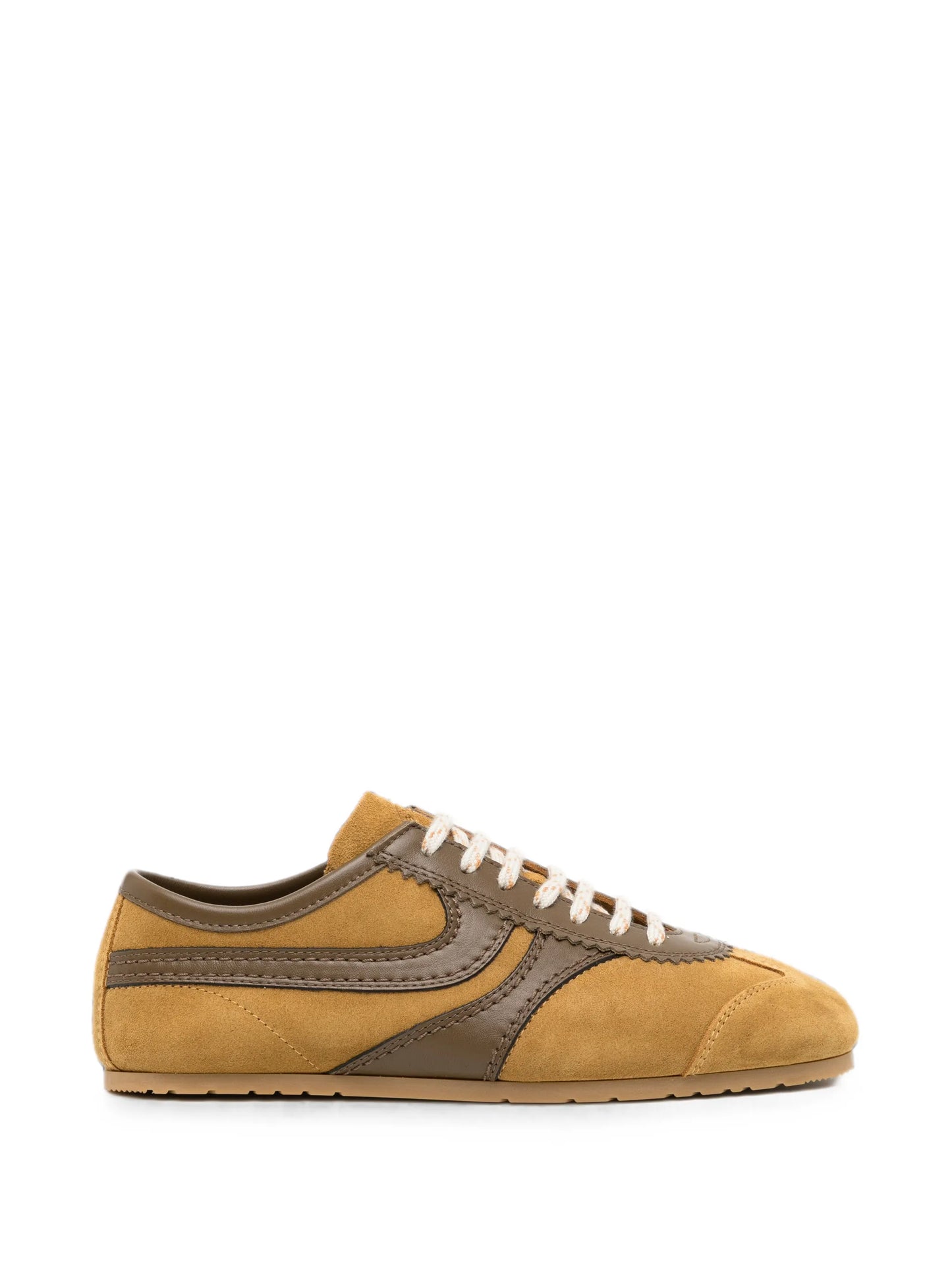 leather trimmed suede sneakers