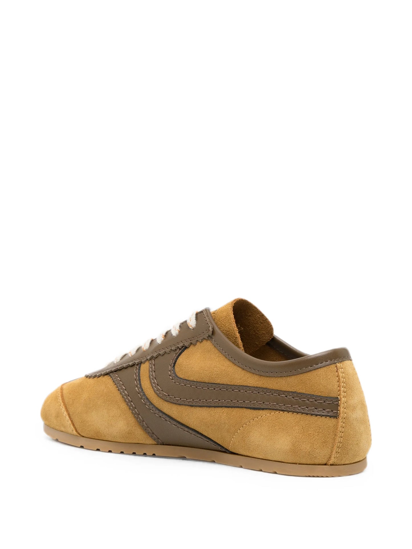 leather trimmed suede sneakers