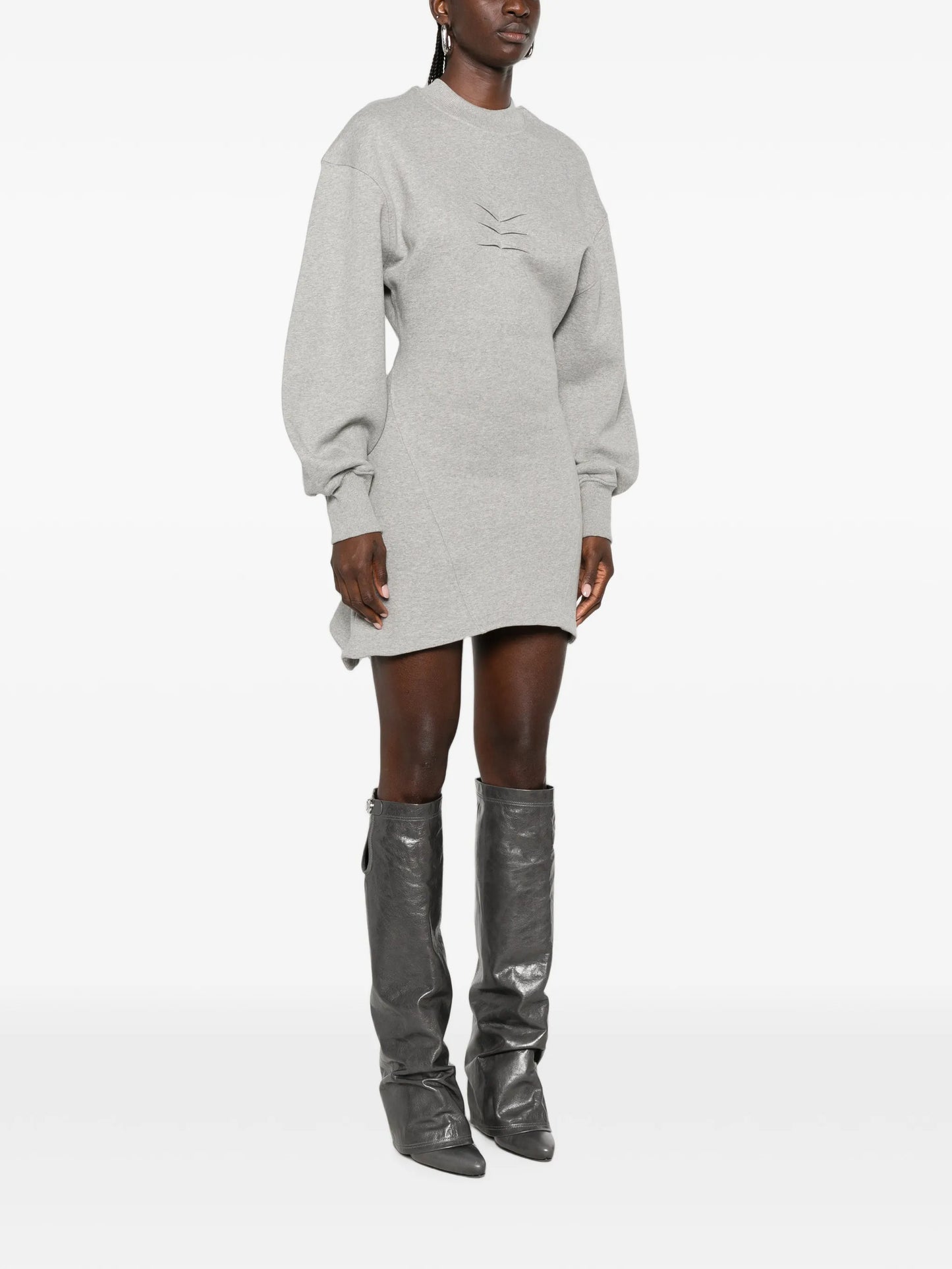 cut-out balloon-sleeve mini dress