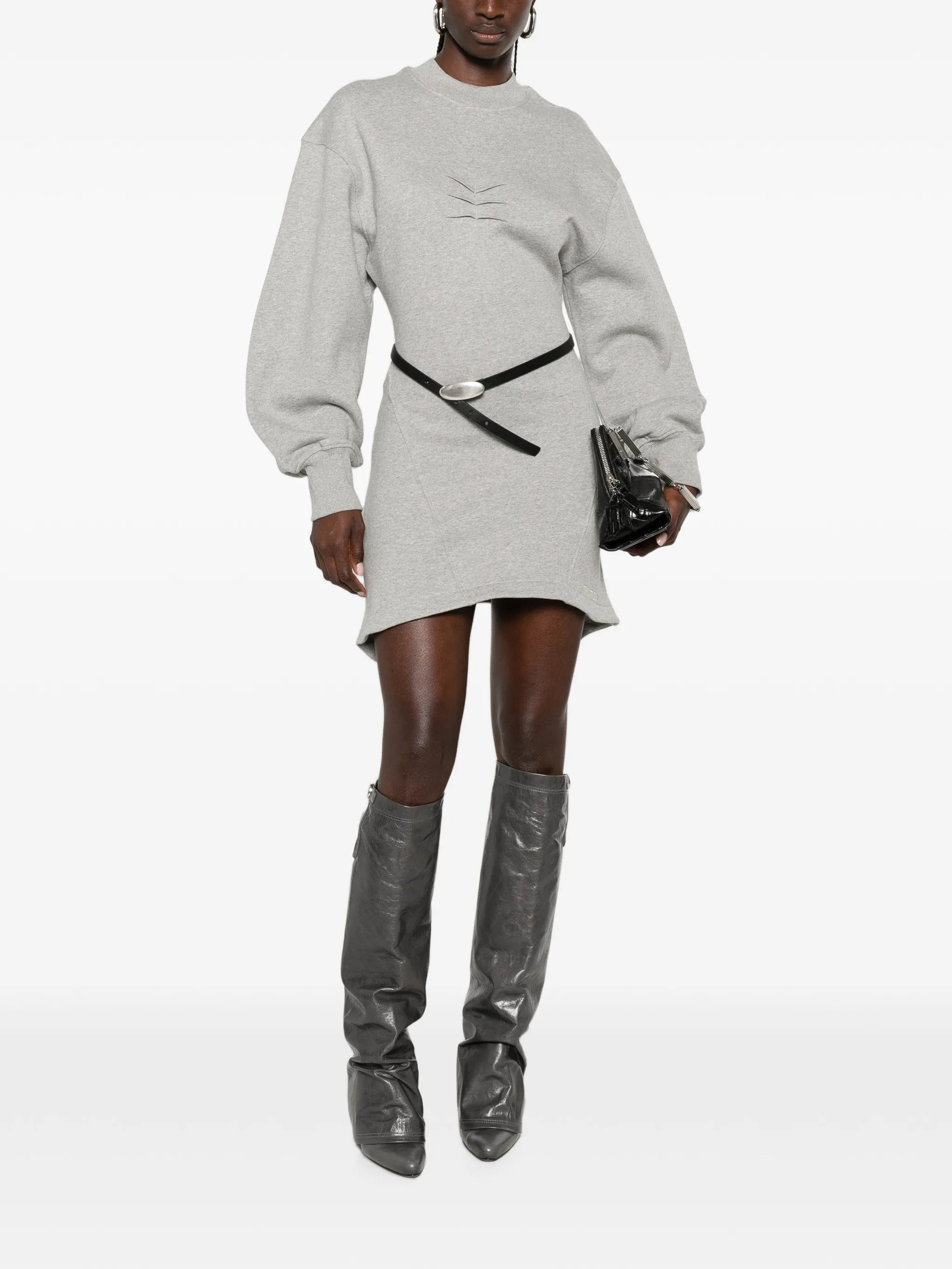 cut-out balloon-sleeve mini dress