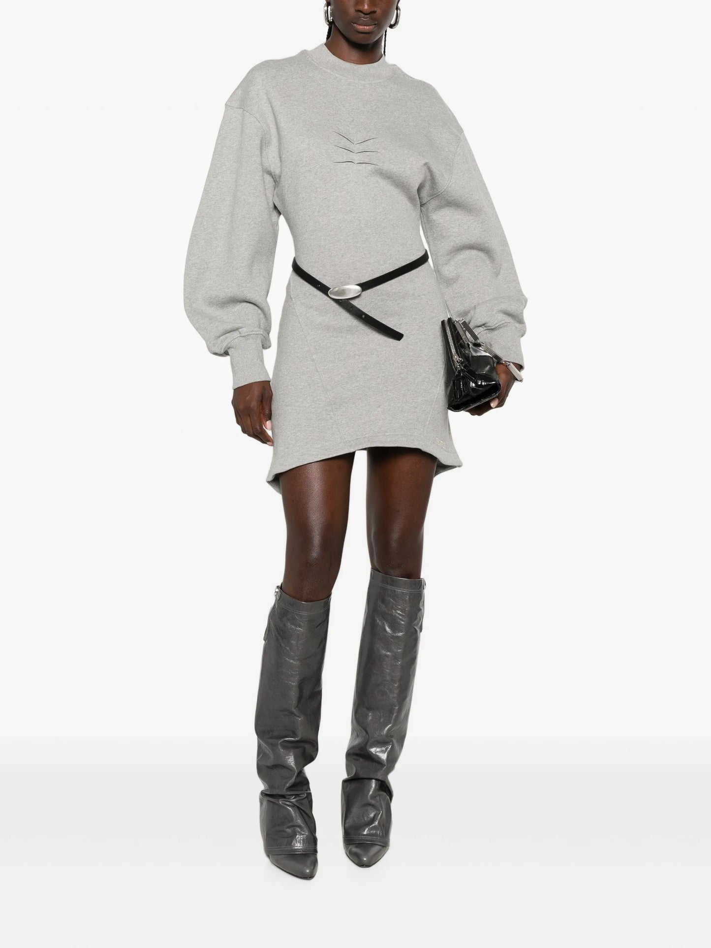 cut-out balloon-sleeve mini dress