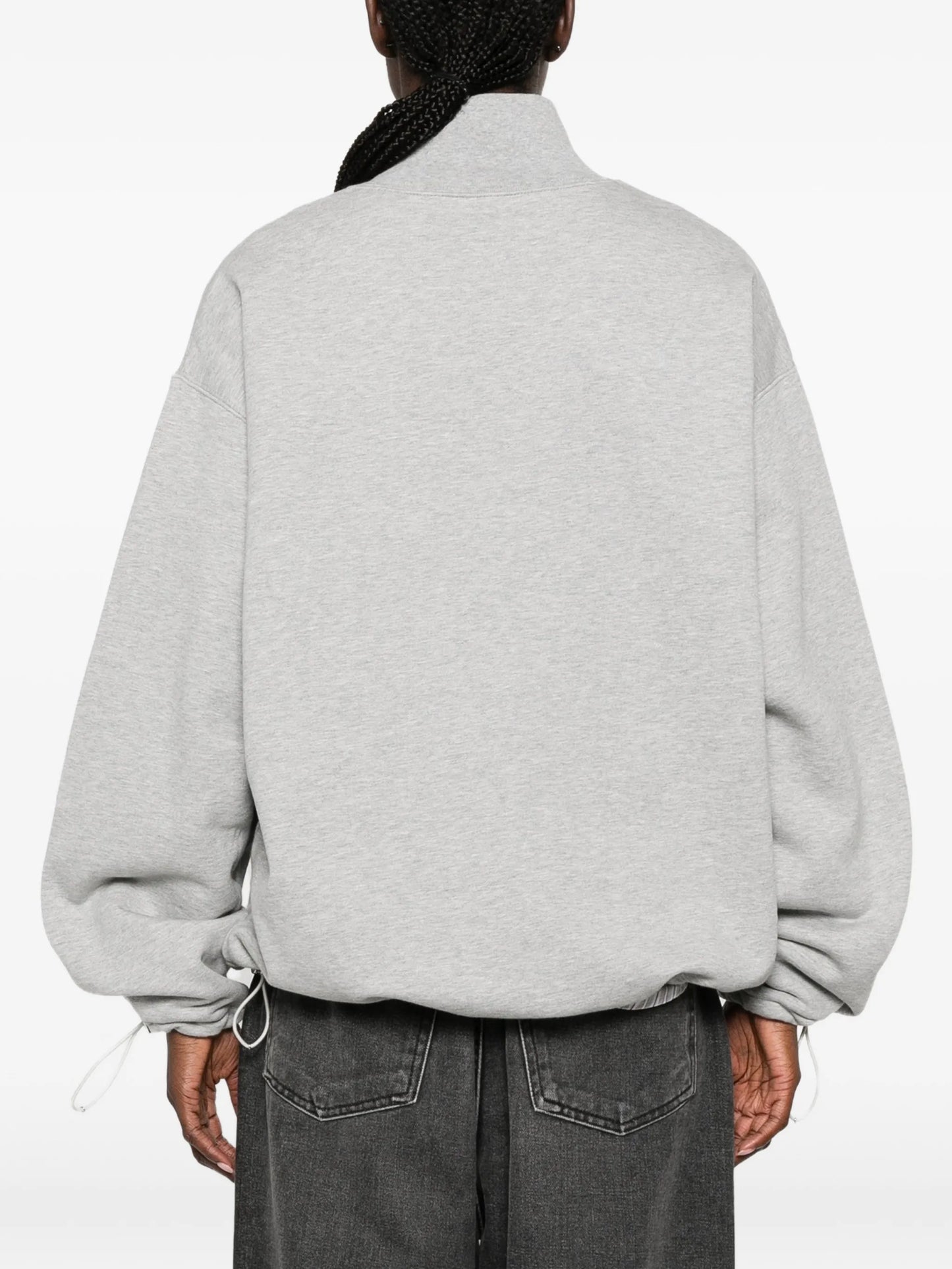 logo-embroidered zip-up hoodie
