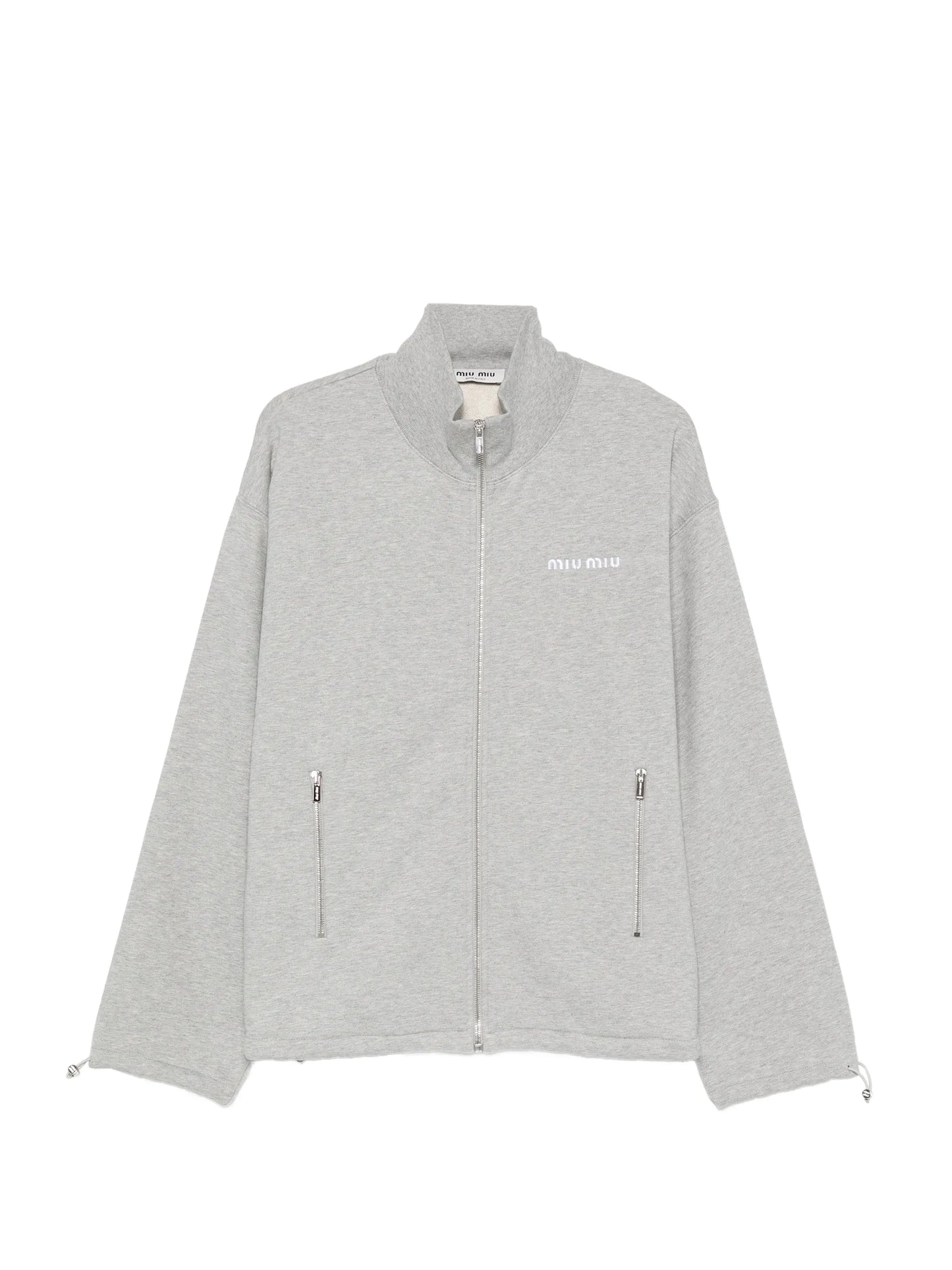 logo-embroidered zip-up hoodie